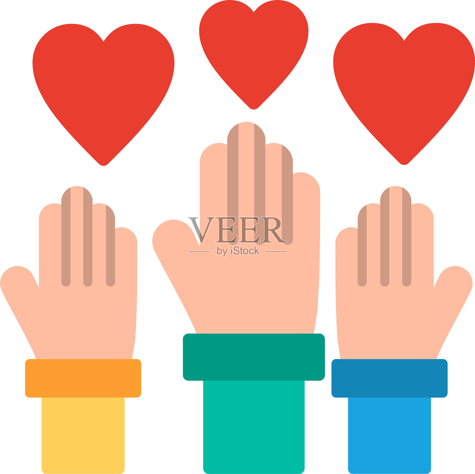 志愿服务扁平矢量图标设计插画图片素材