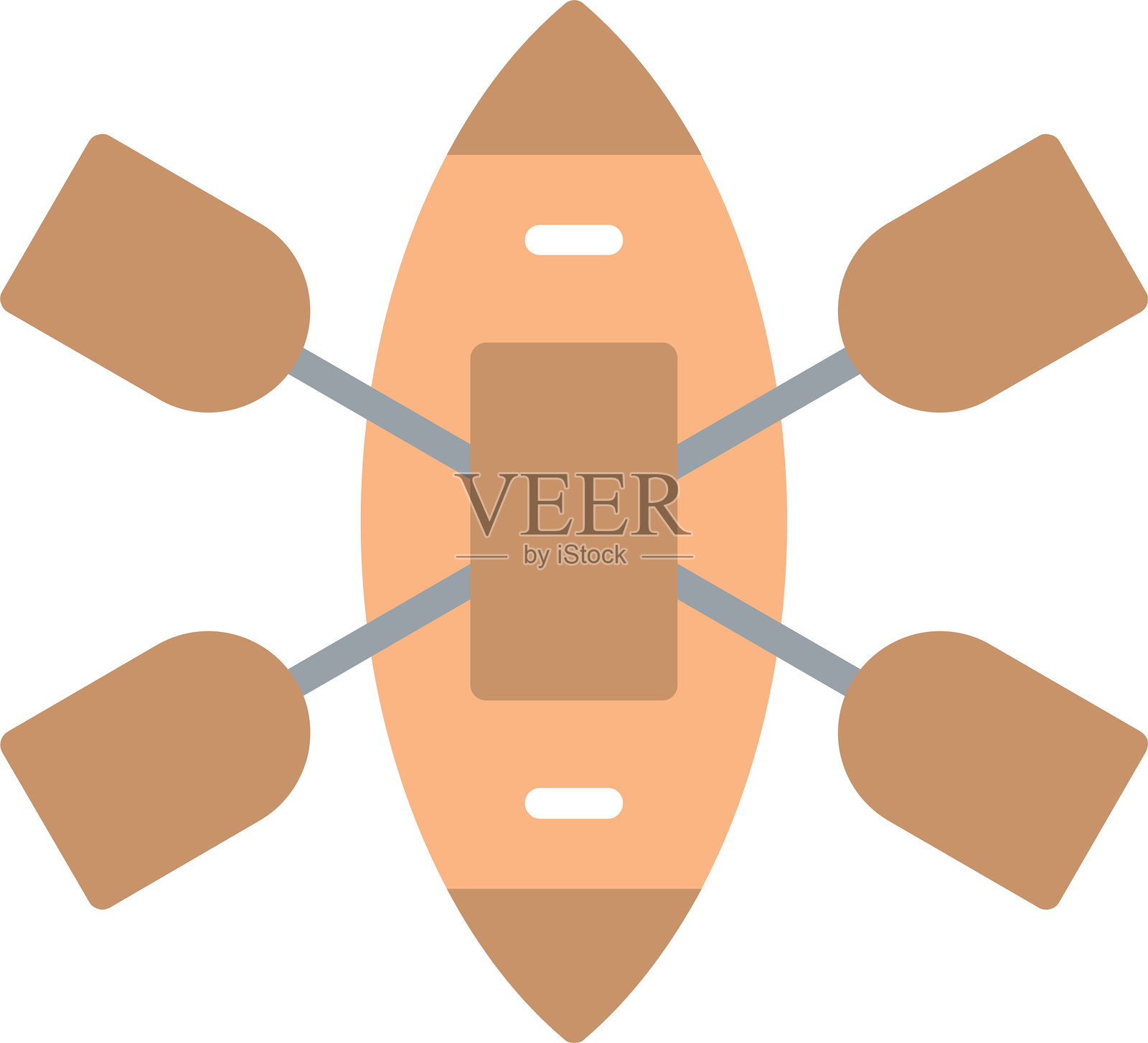 皮划艇平面图标设计插画图片素材