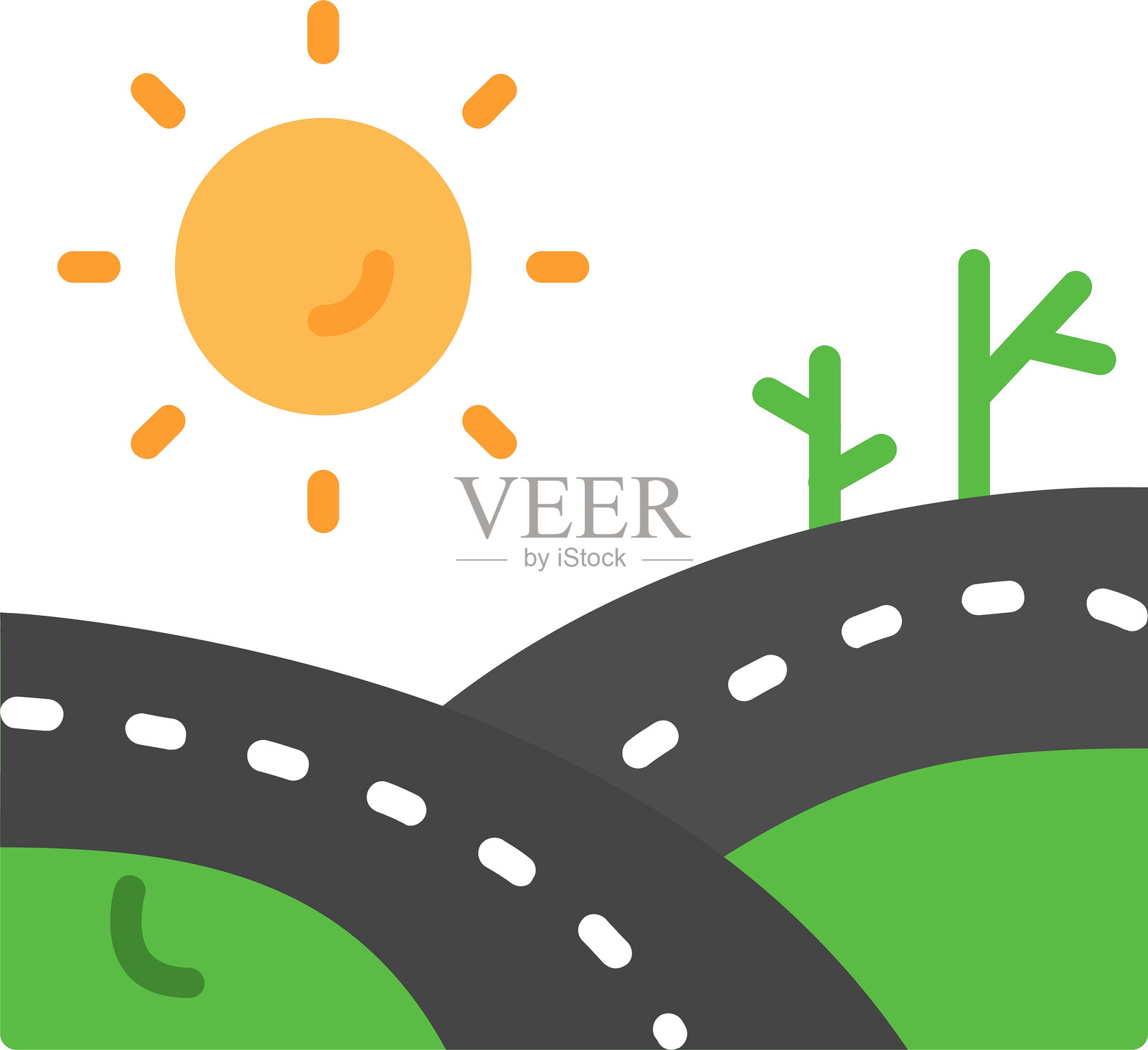 田野平面矢量图标设计插画图片素材