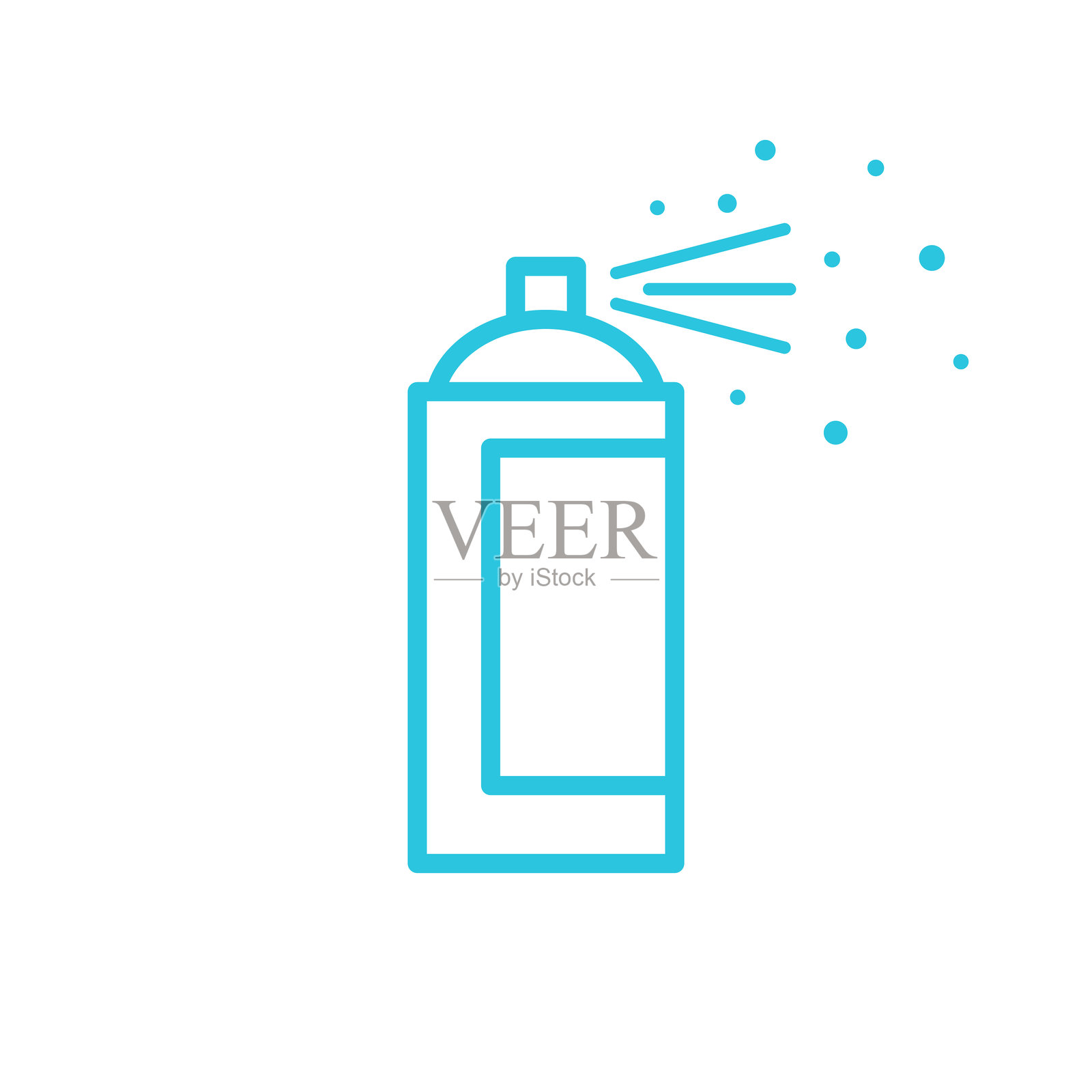 涂鸦喷雾图标。白色背景下的孤立图标。蓝色图标集。插画图片素材