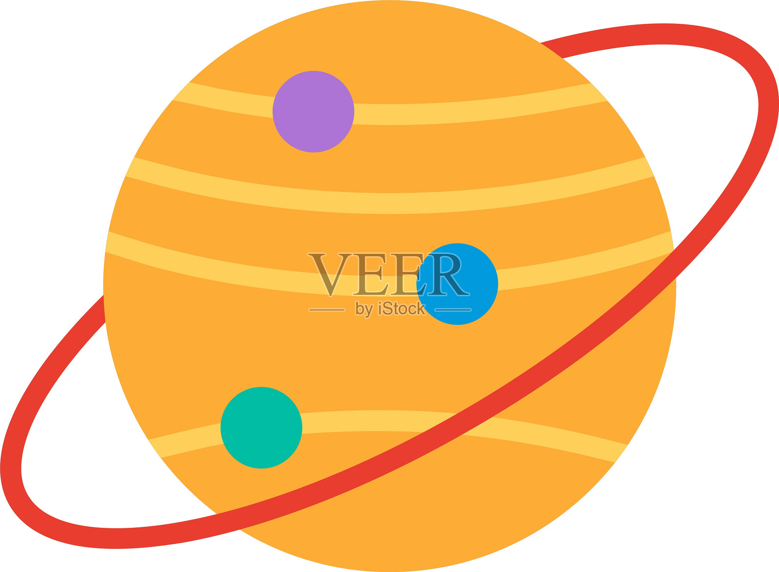 土星平面矢量图标设计插画图片素材