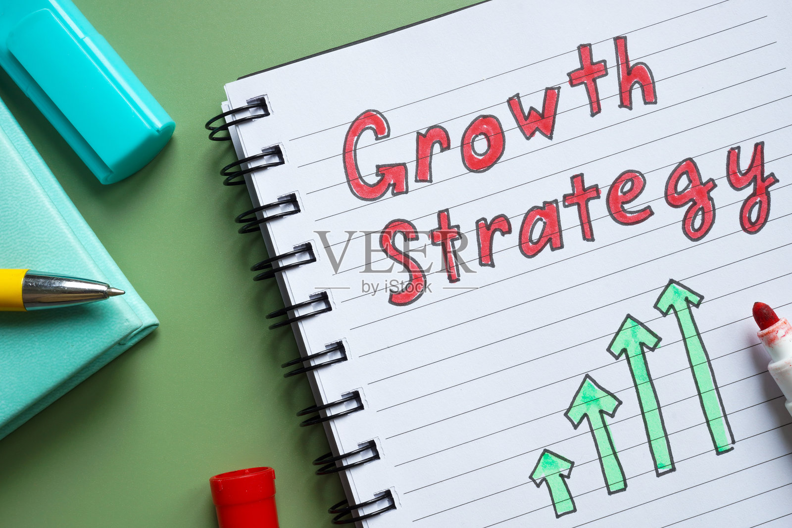 增长战略笔记。商业扩展。照片摄影图片