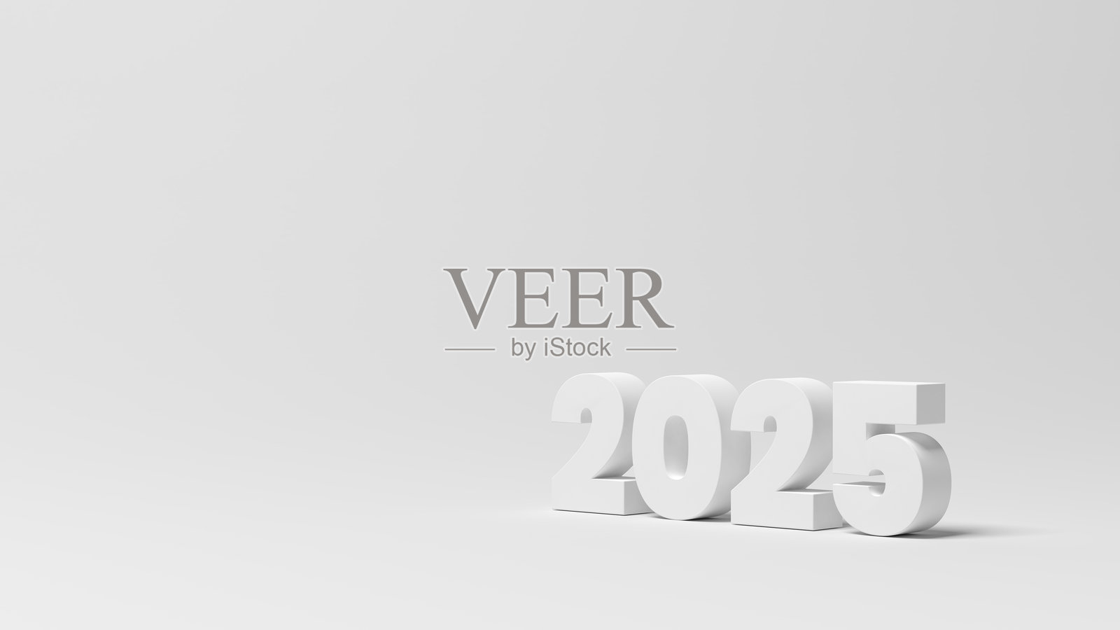 2025年,孤立在灰色背景上。新年快乐。留白空间。照片摄影图片