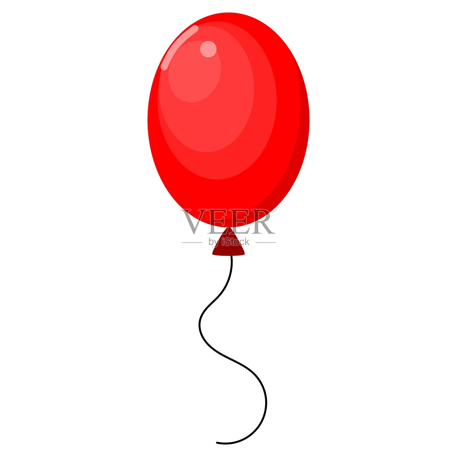 红色气球插画图片素材
