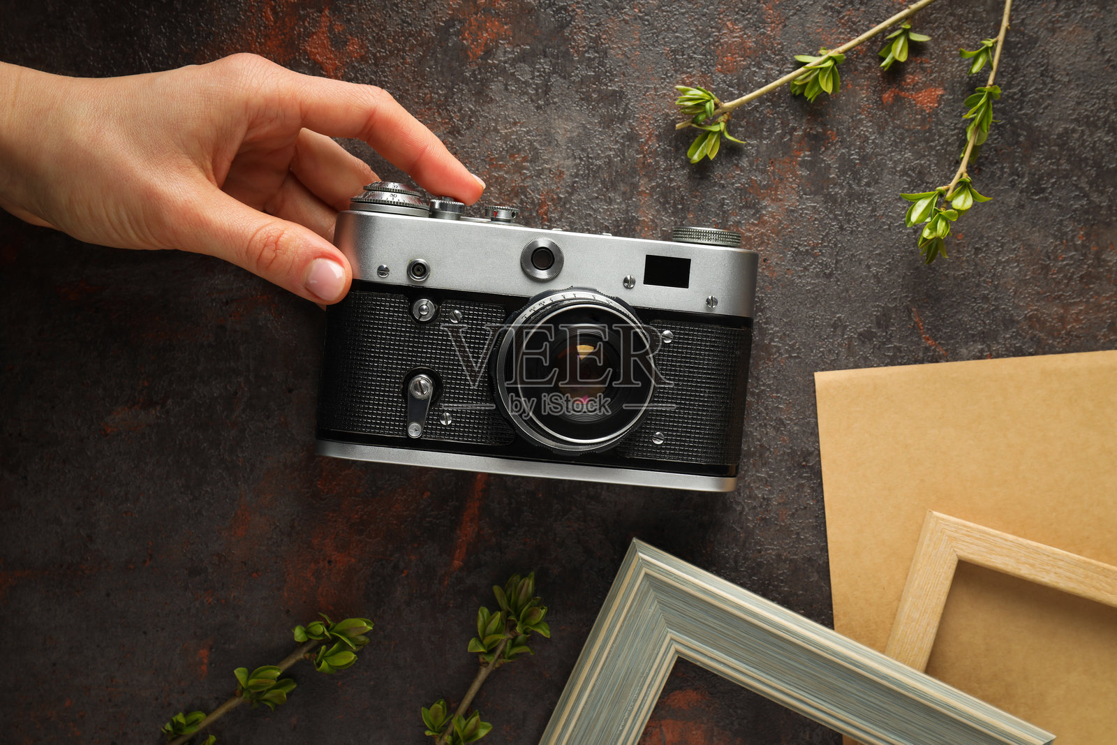 休闲概念与复古相机的摄影爱好照片摄影图片
