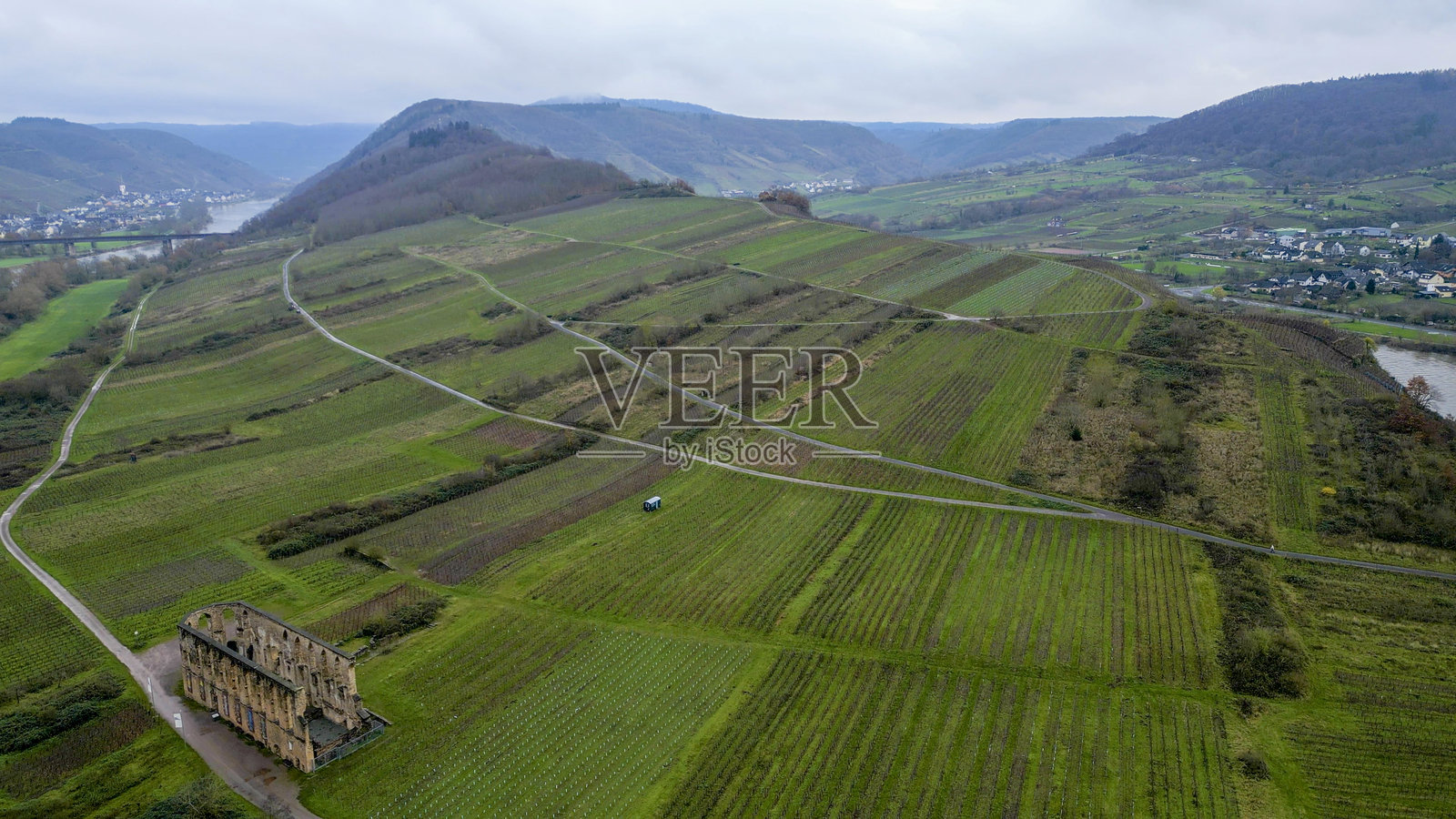 冬季乡村景观的鸟瞰图照片摄影图片