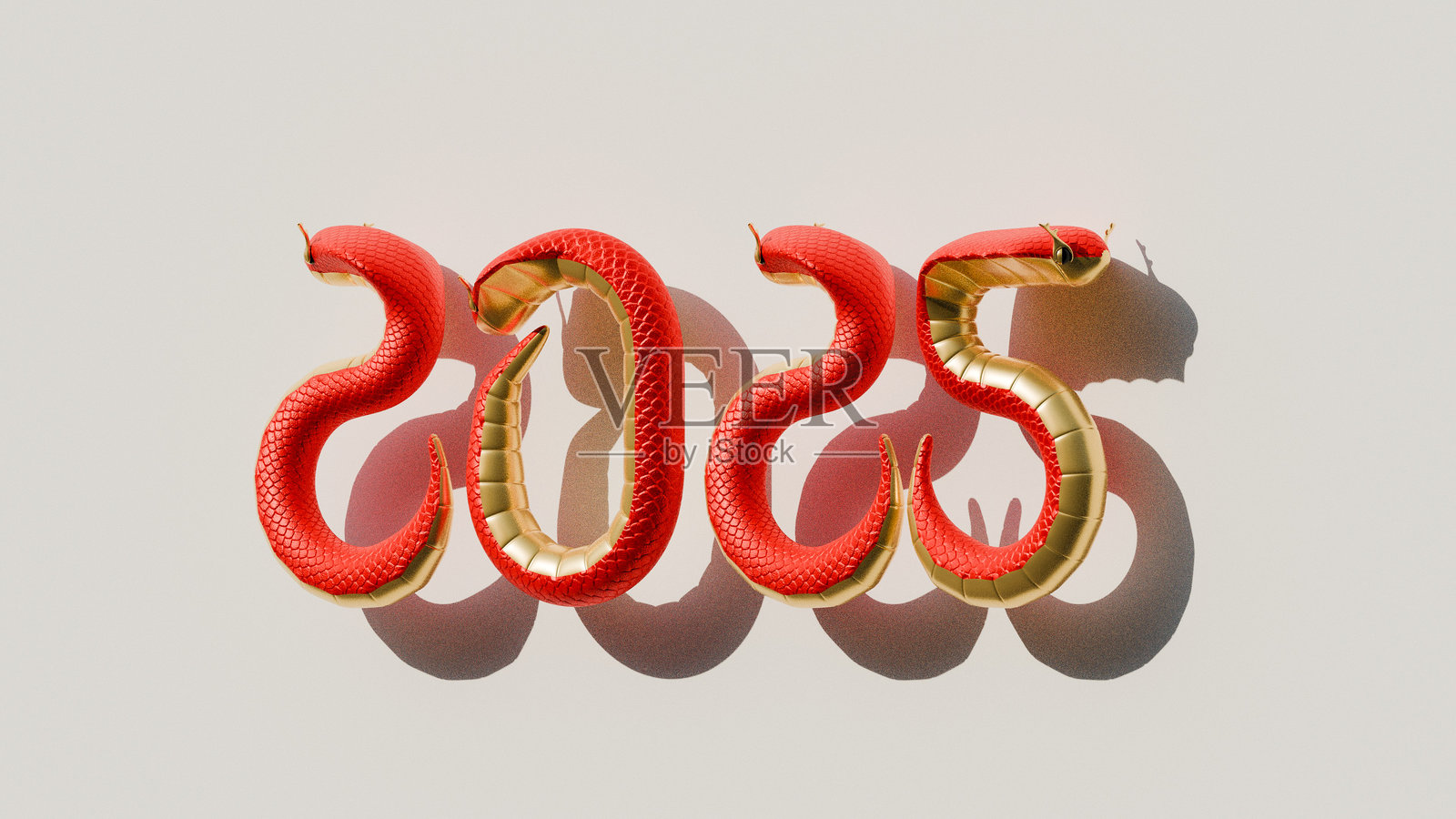 2025年蛇年右视3D插图照片摄影图片