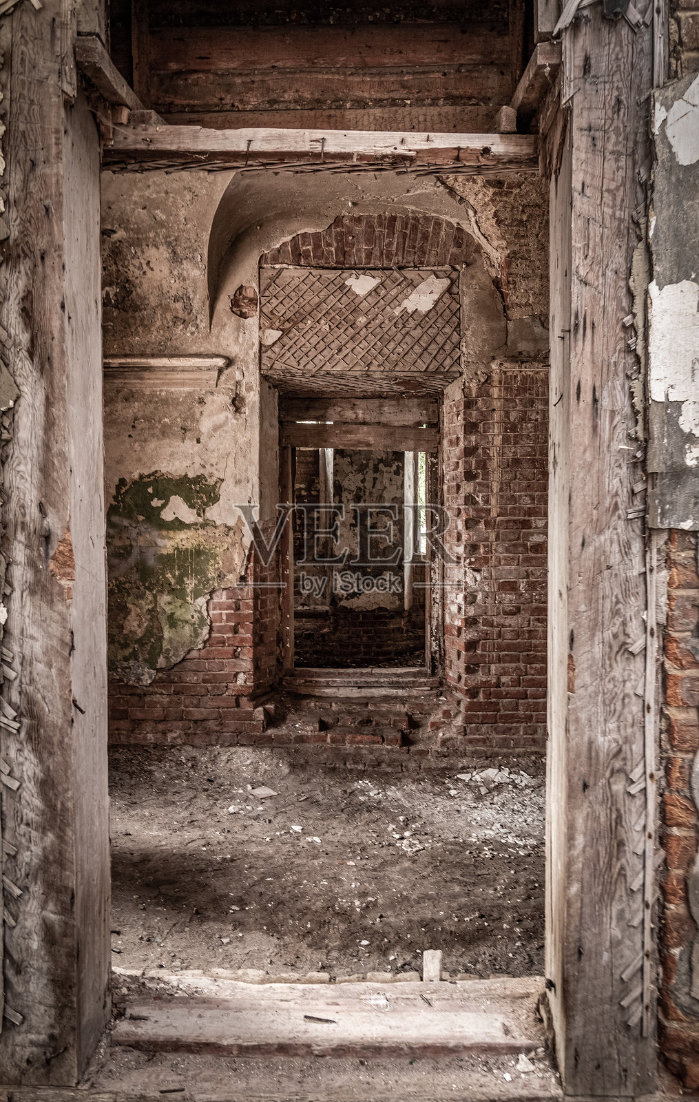 一座建筑的废墟照片摄影图片