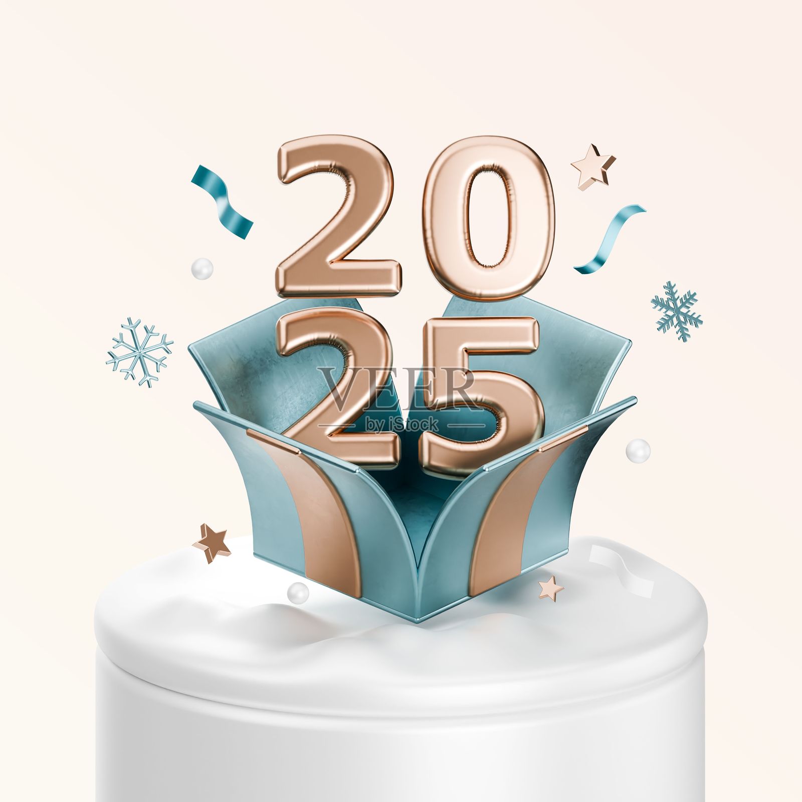 2025年节日设计,带有金属数字照片摄影图片