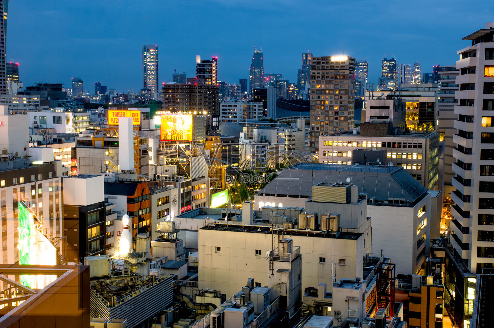 城市建筑的高角度视图照片摄影图片