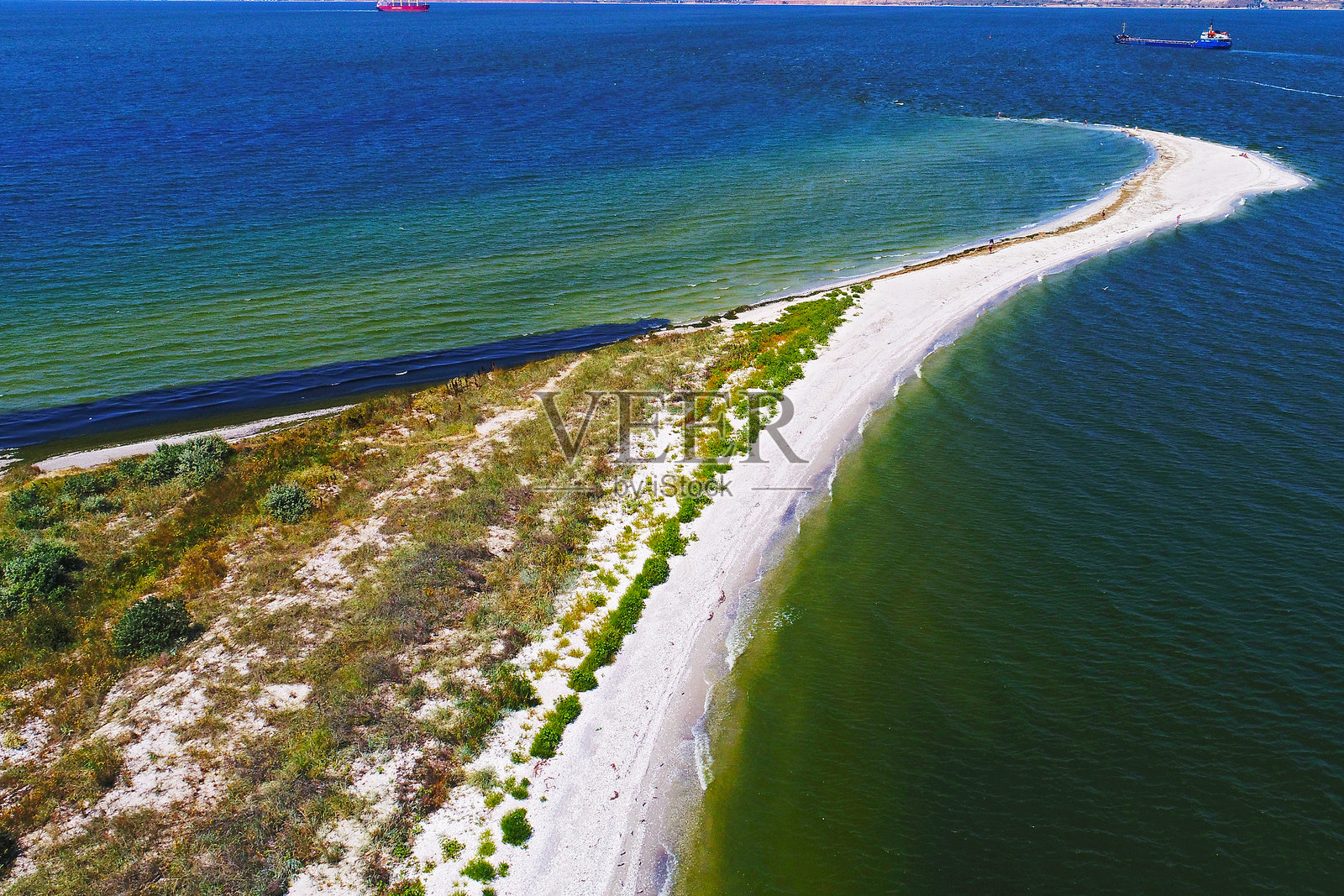 南乌克兰金布尔斯卡沙嘴的无人机航拍视角照片摄影图片