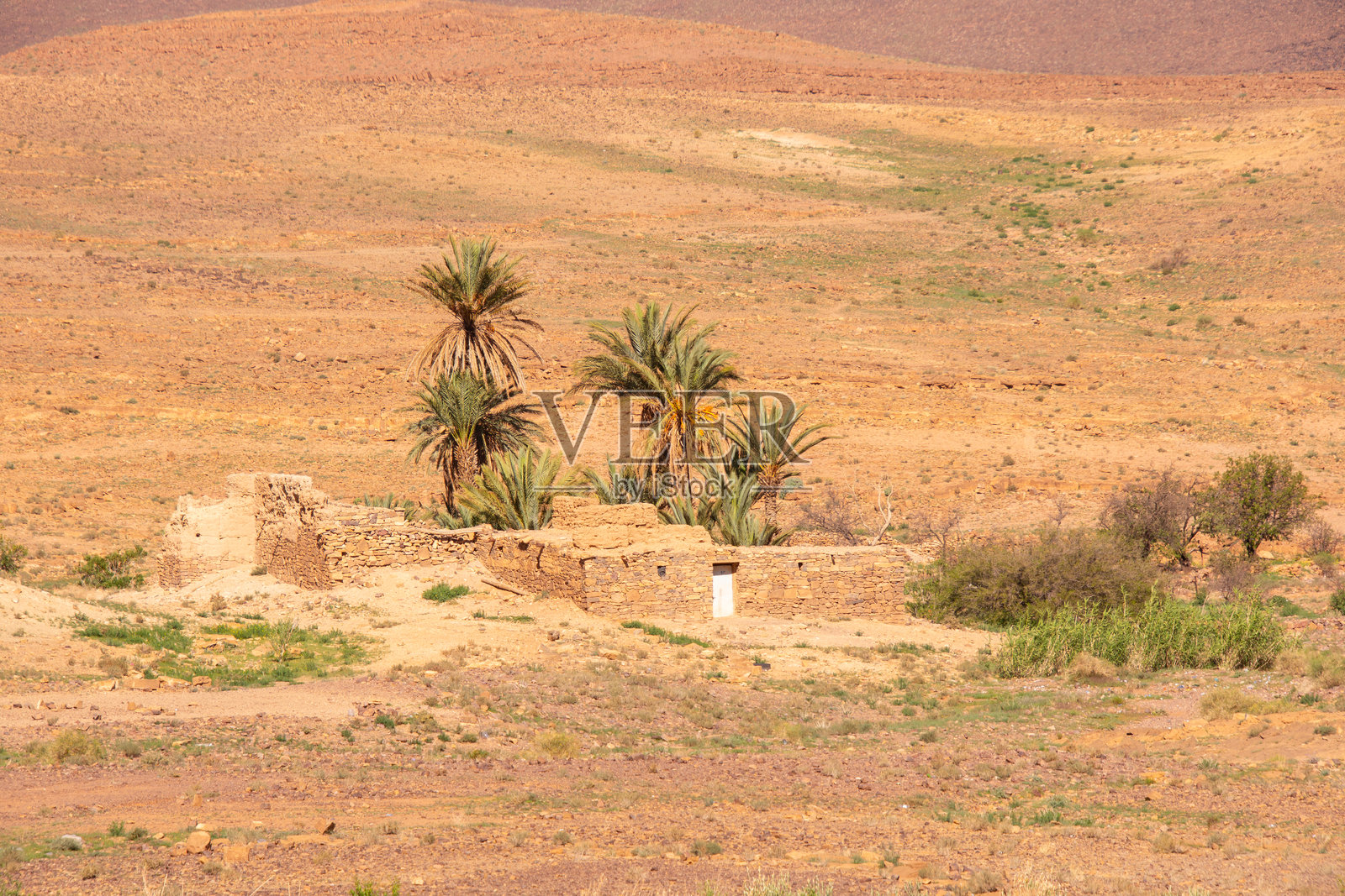 美丽的摩洛哥乡村风景与非洲建筑照片摄影图片