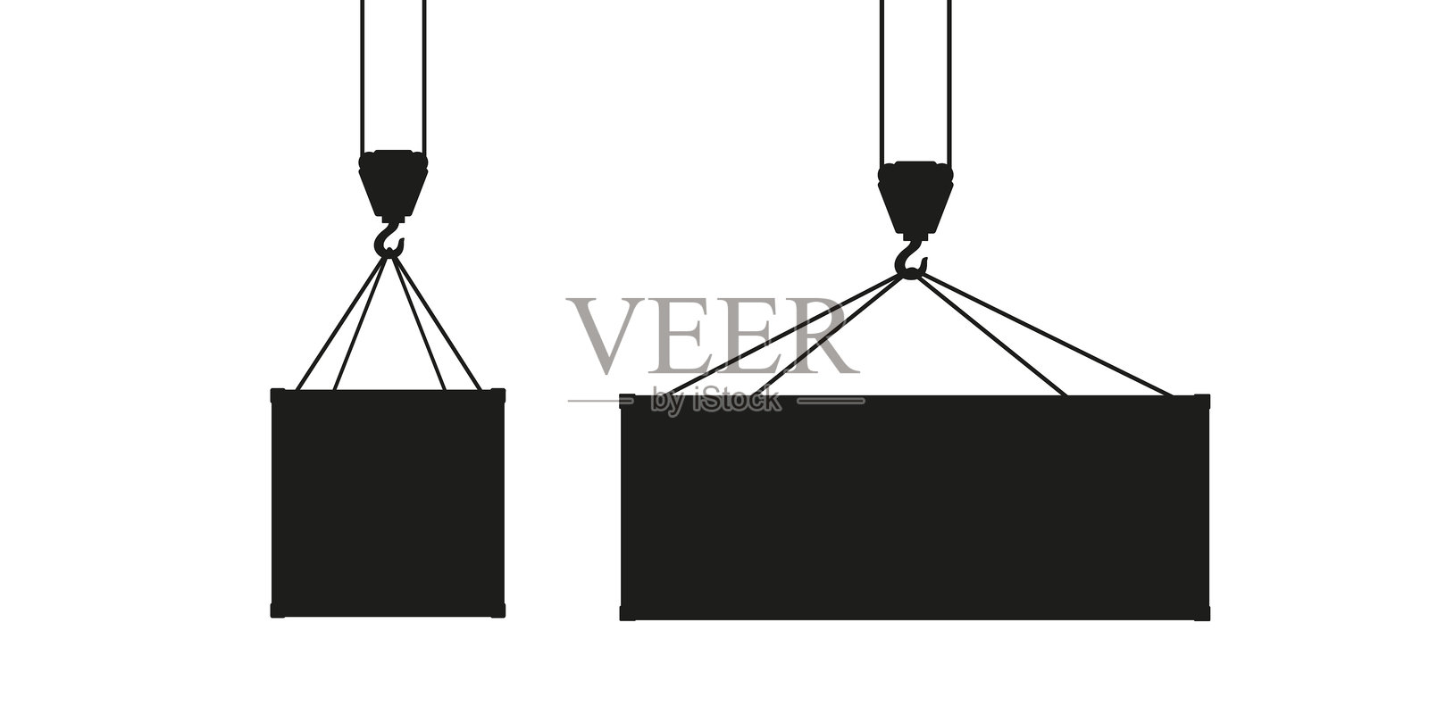 黑色阴影货运集装箱插画图片素材