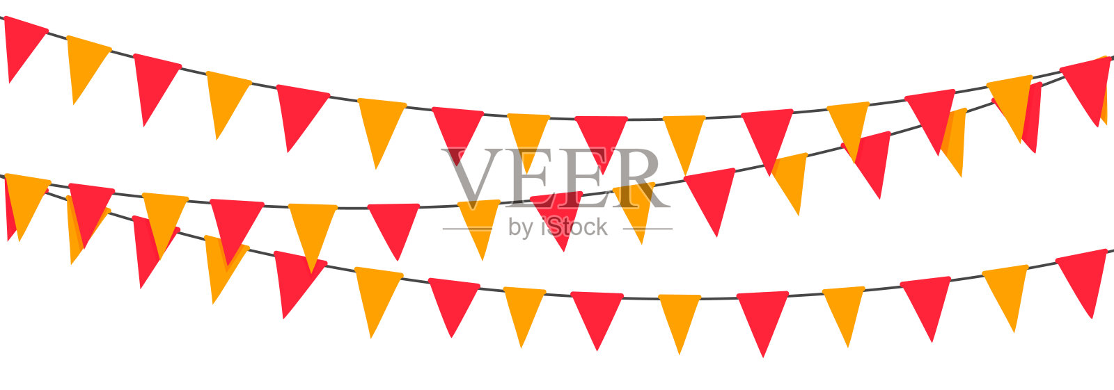 感恩节背景设计,带有彩旗。秋季节日派对装饰。插画图片素材