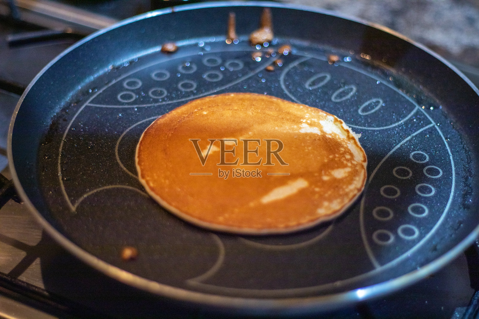 不粘锅煎饼制作照片摄影图片