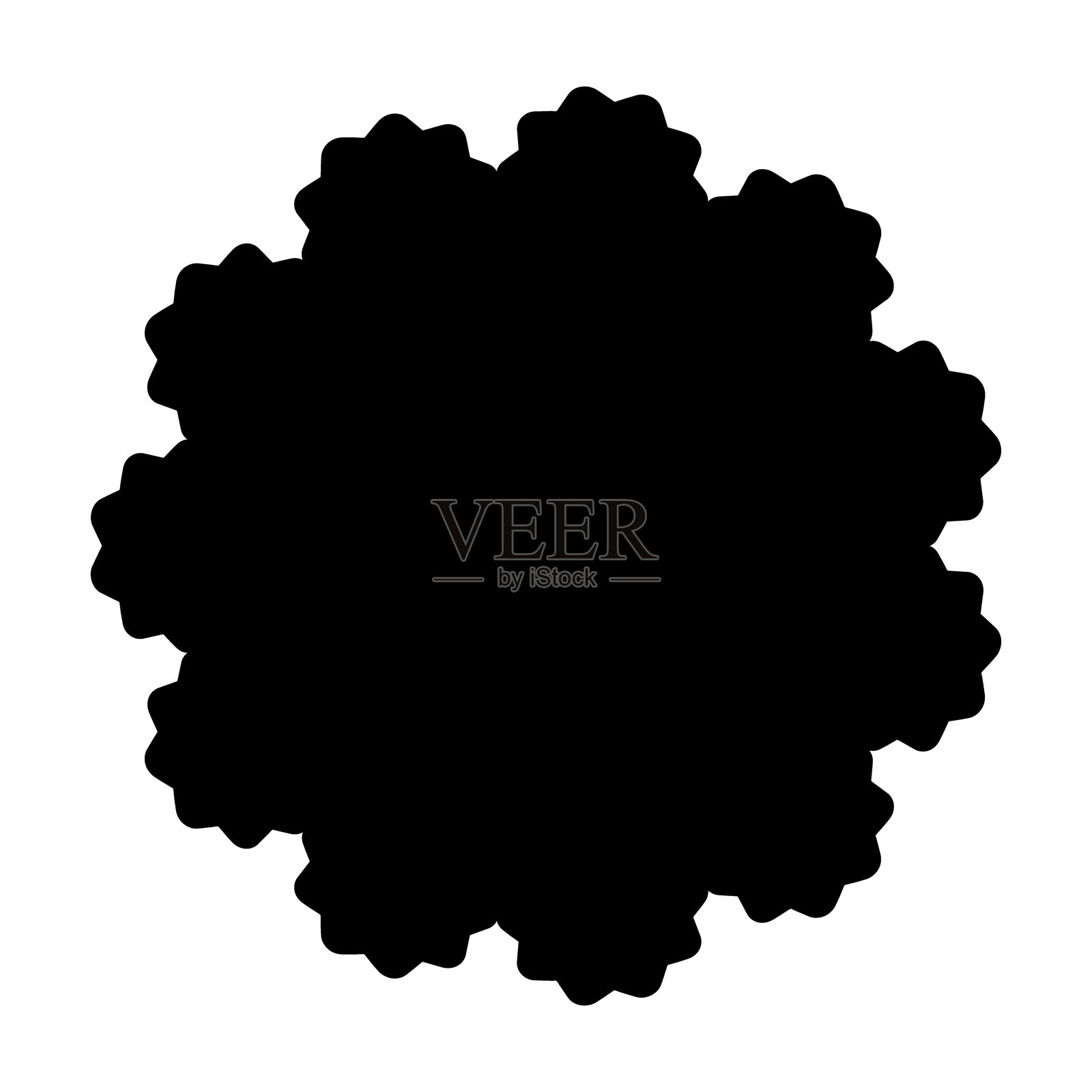 黑色圆形蕾丝装饰材料插画图片素材