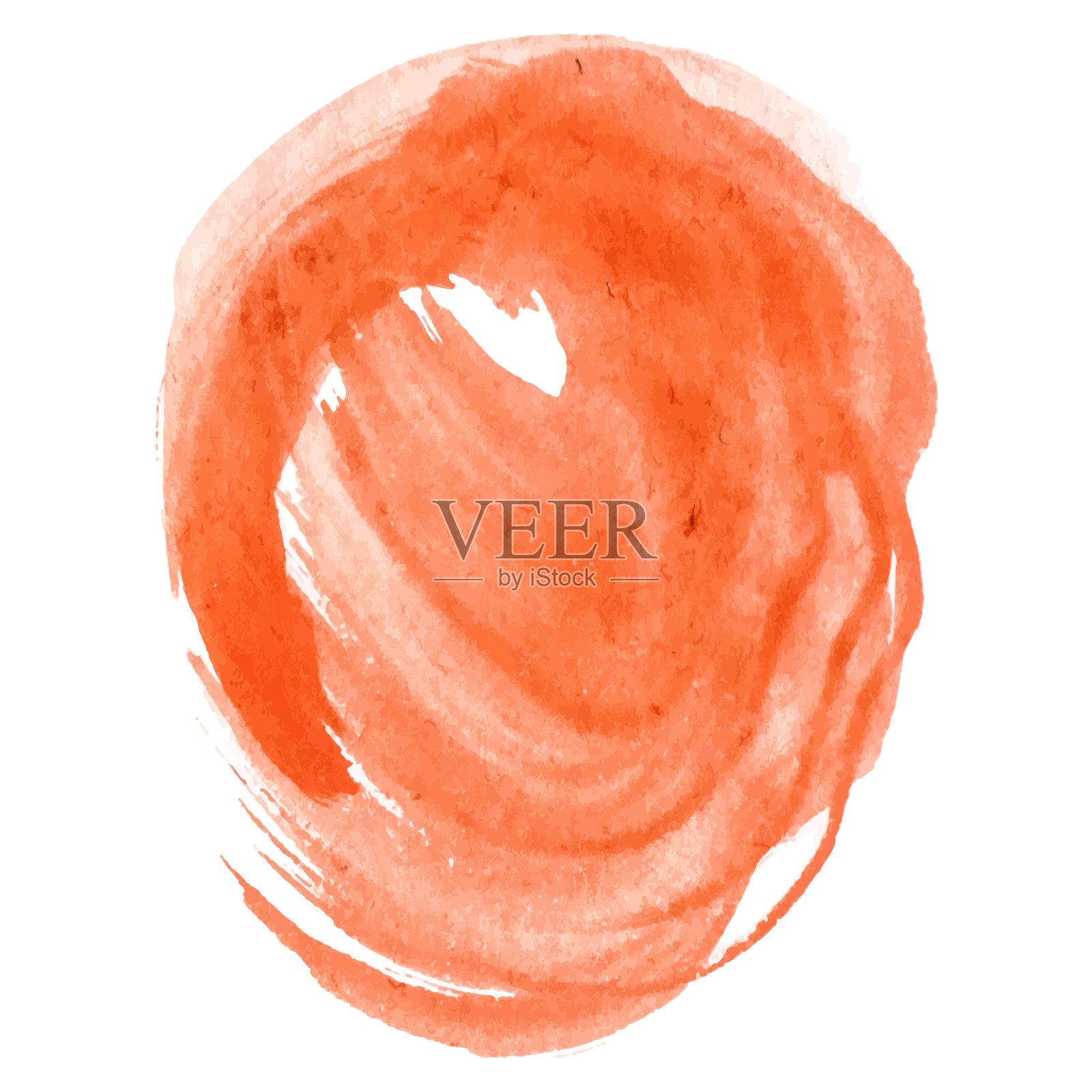 水彩画笔刷笔触。手绘设计元素,独立于白色背景。插画图片素材