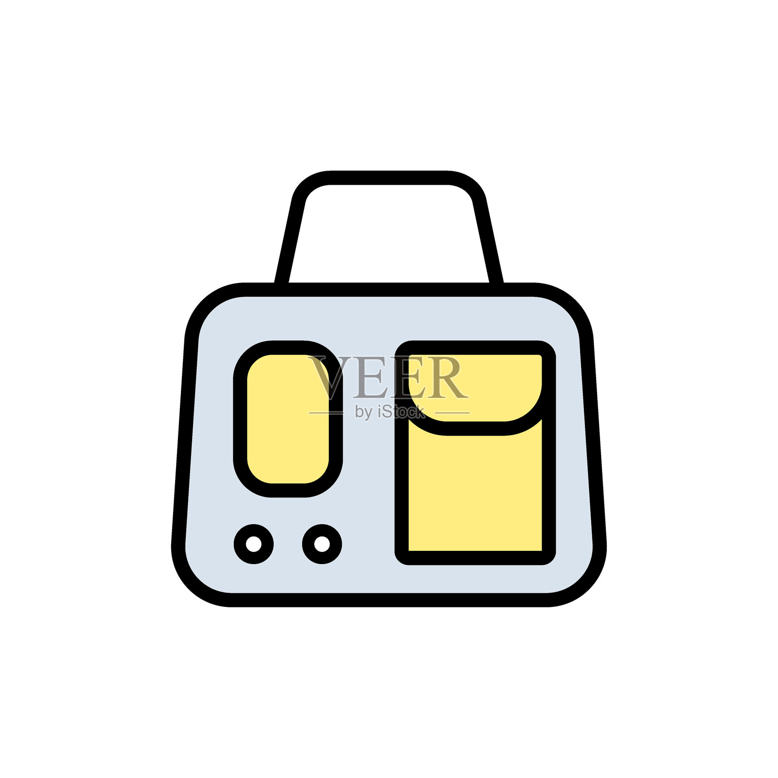 宠物运输符号。舒适的动物旅行。猫咪运输箱彩色矢量图标。猫狗笼子。运输箱。孤立的矢量插图。插画图片素材