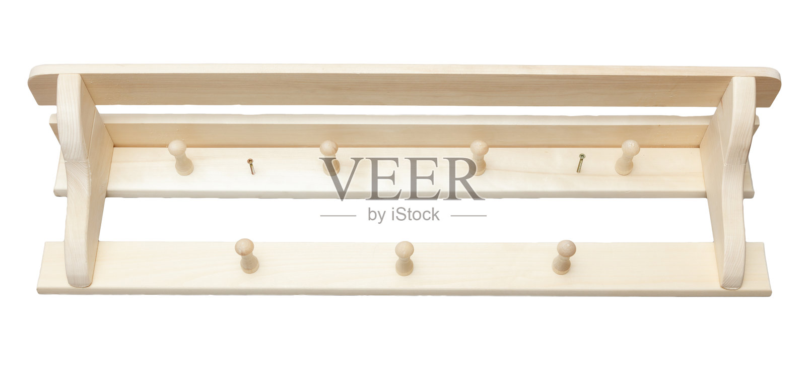 一个木制架子,背景为白色照片摄影图片