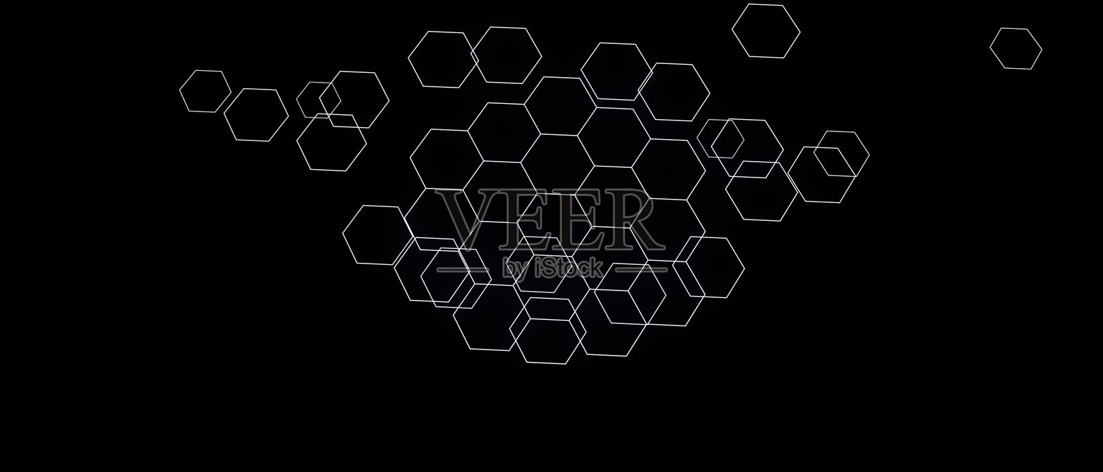 一幅黑白色的六边形簇的图像照片摄影图片