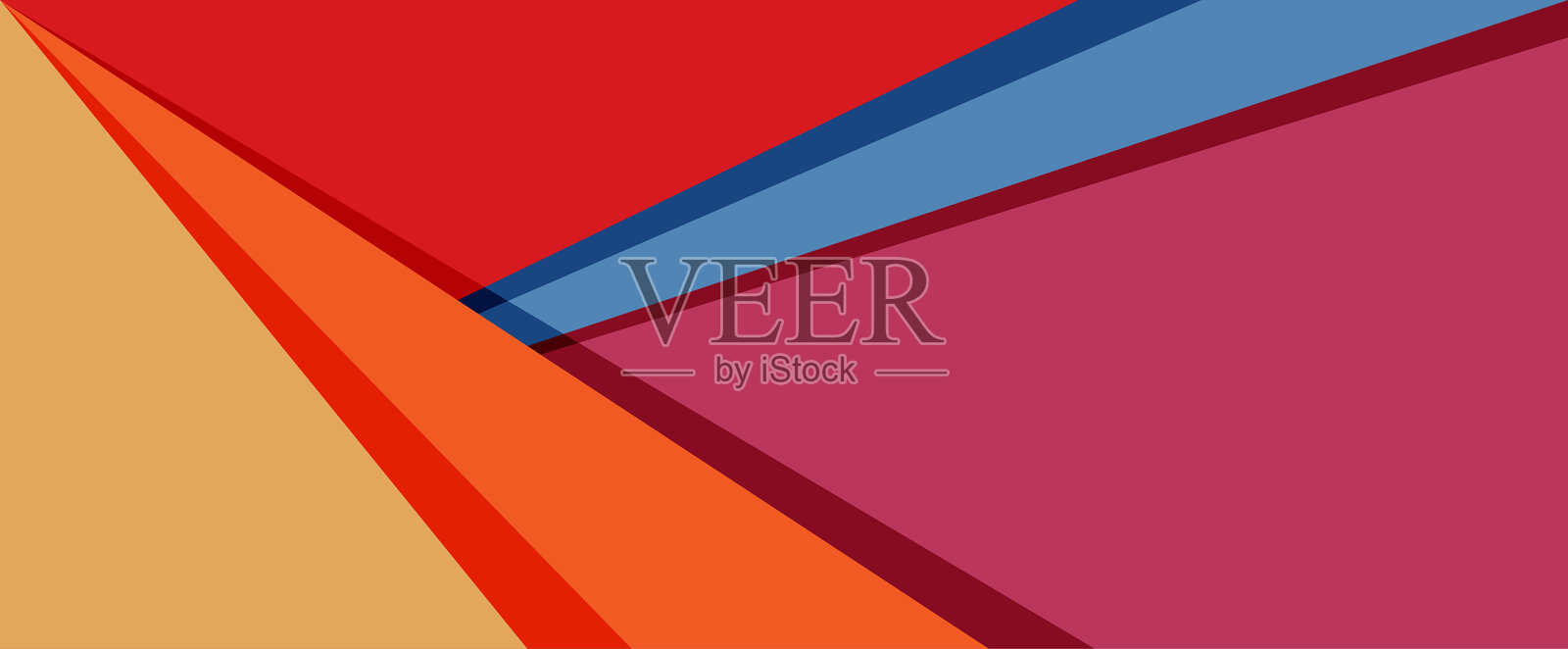 背景色彩丰富的几何形状插画图片素材