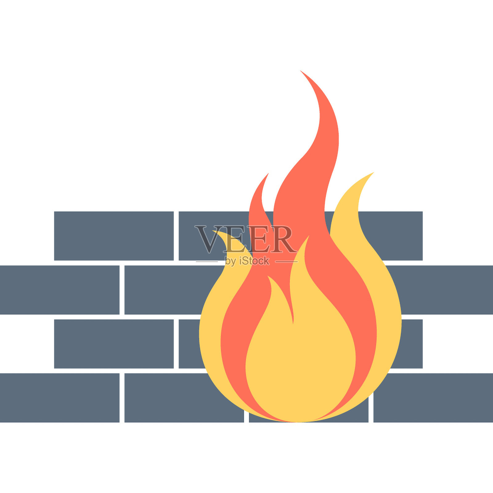 防火墙扁平矢量网页图标插画图片素材