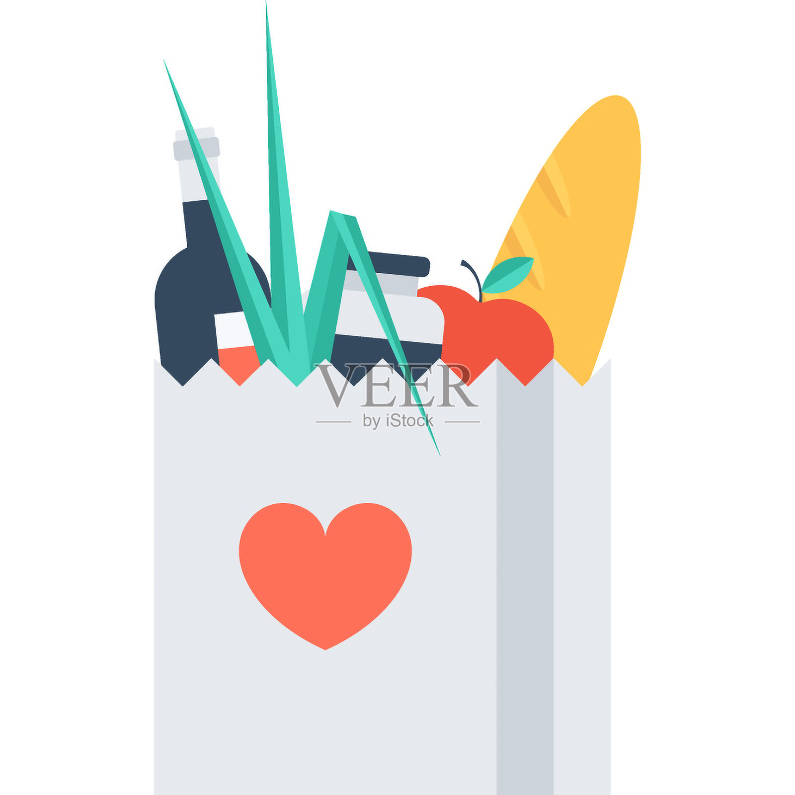 爱购物扁平矢量网页图标插画图片素材