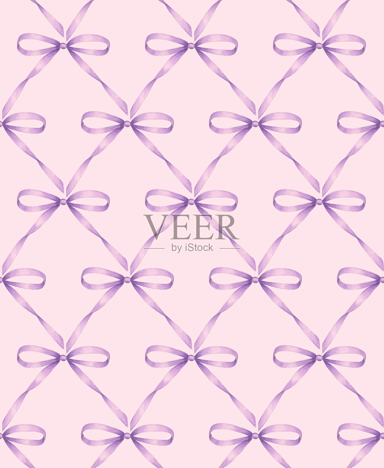 水彩蝴蝶结无缝图案插画图片素材