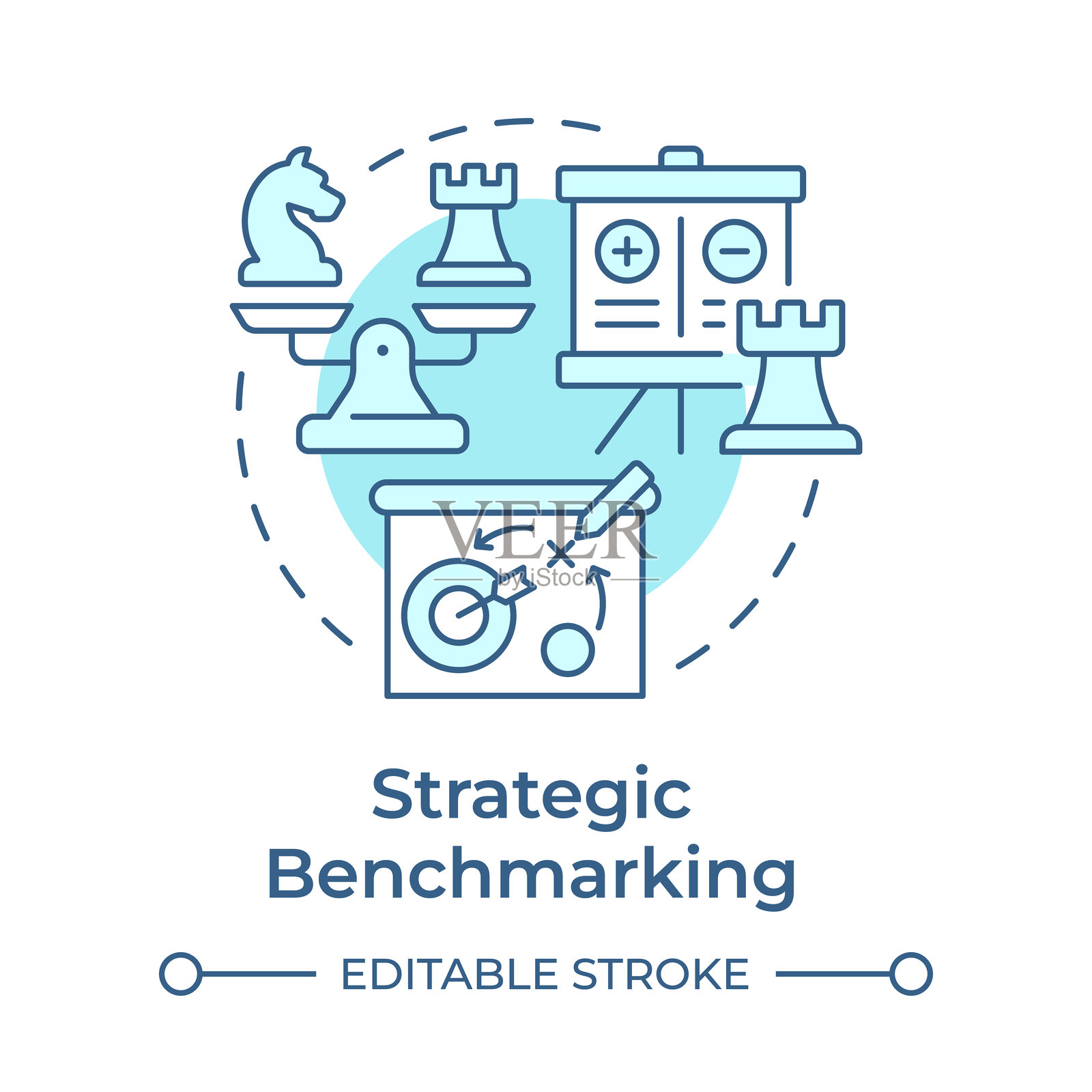 战略基准软蓝概念图标插画图片素材