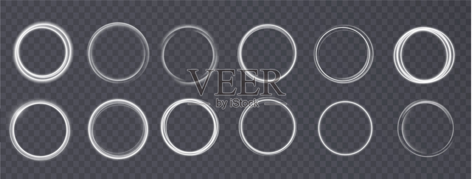 光圈白色漩涡。弯曲的白色线条光效。月亮的暗化。闪光矢量半圆和火花光效。讲台,径向平台。照片摄影图片