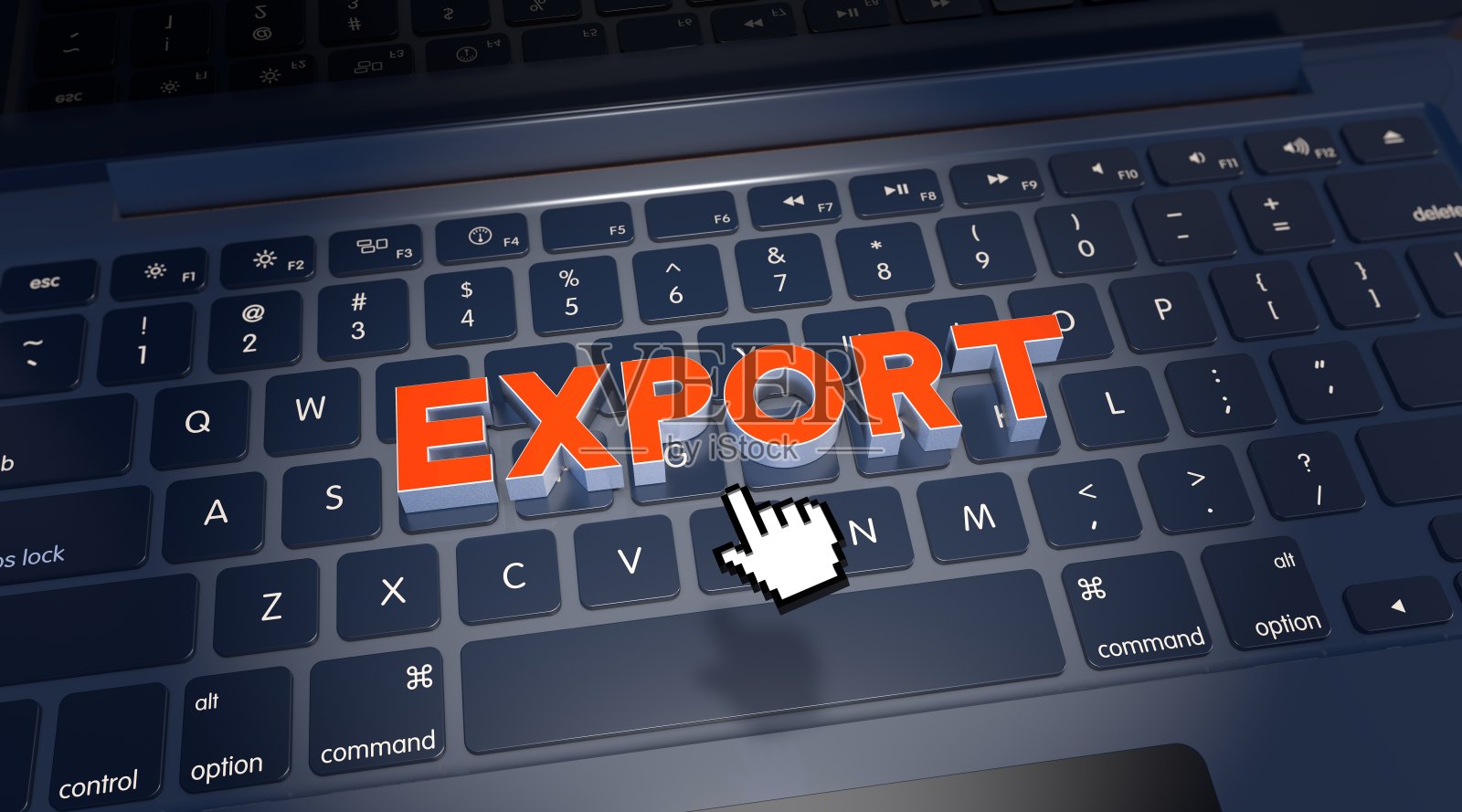 出口,3D视觉文字设计概念 - 3D背景。照片摄影图片