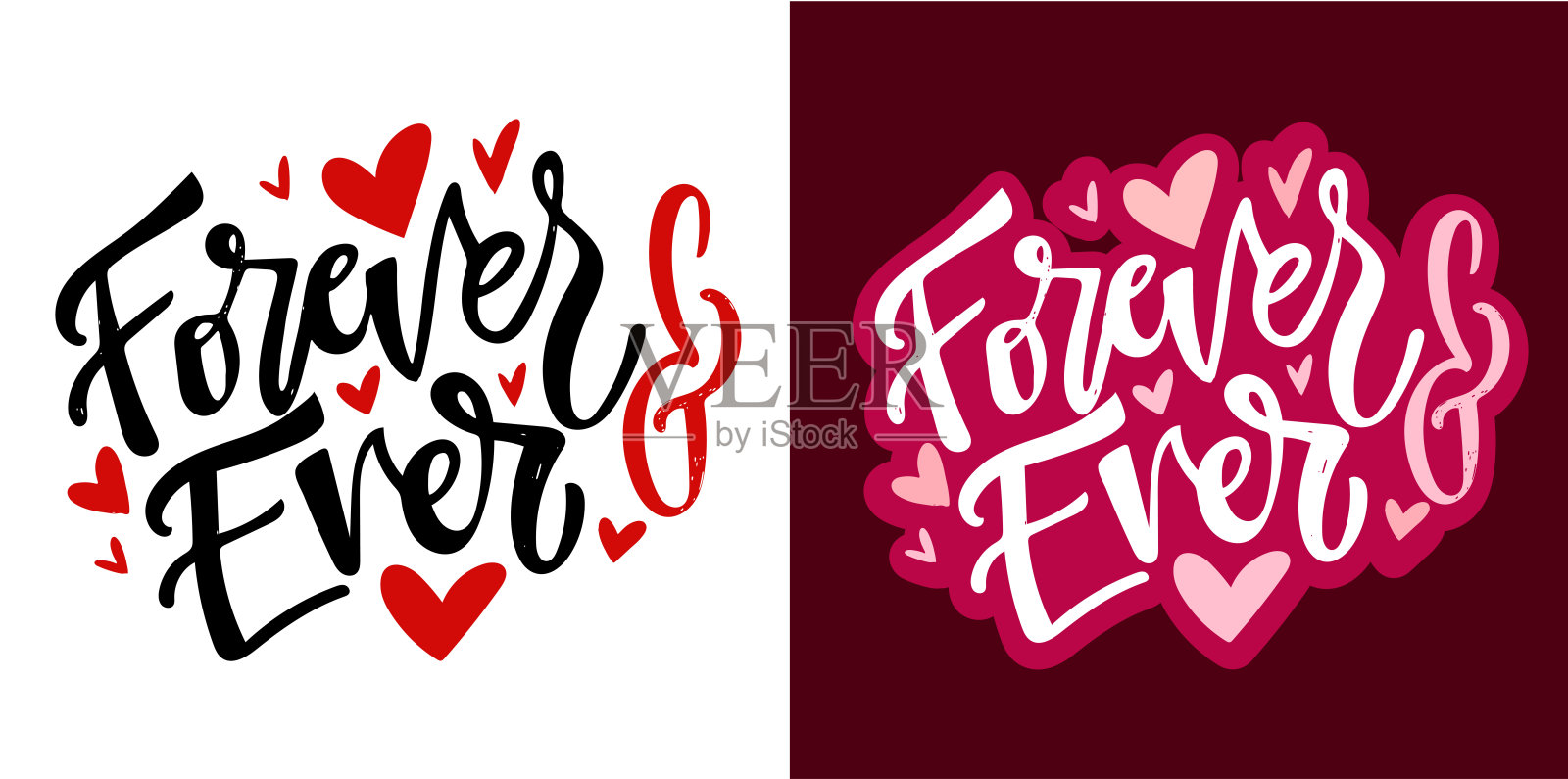 关于爱情和情人节的时尚手绘涂鸦字母名言。适用于T恤设计、杯子印刷、袋子印刷和服装时尚的字母设计。100% 手绘矢量图像。插画图片素材