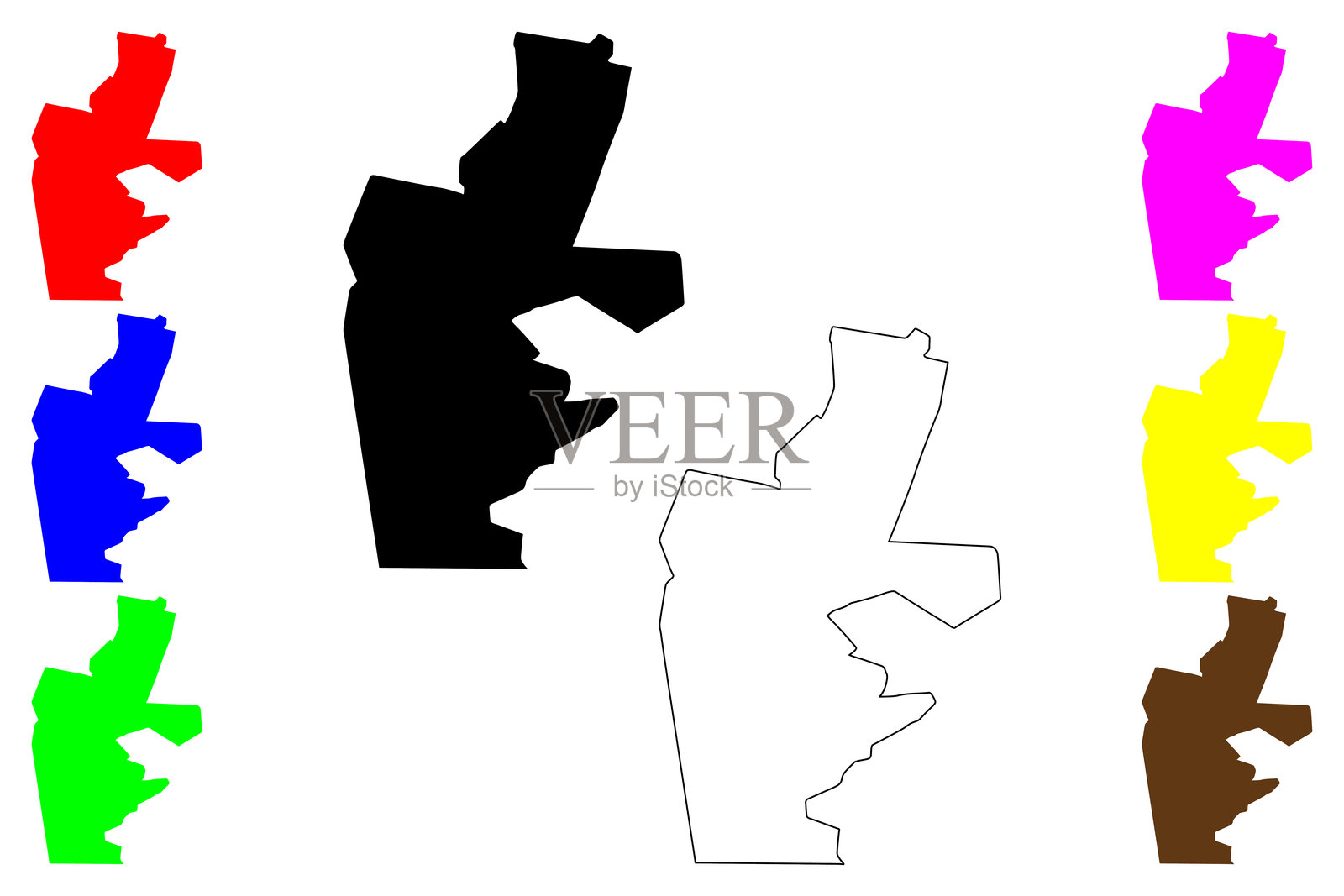 马兰瓜佩市(巴西联邦共和国,塞阿拉州)地图矢量插图,涂鸦风格的马兰瓜佩地图插画图片素材