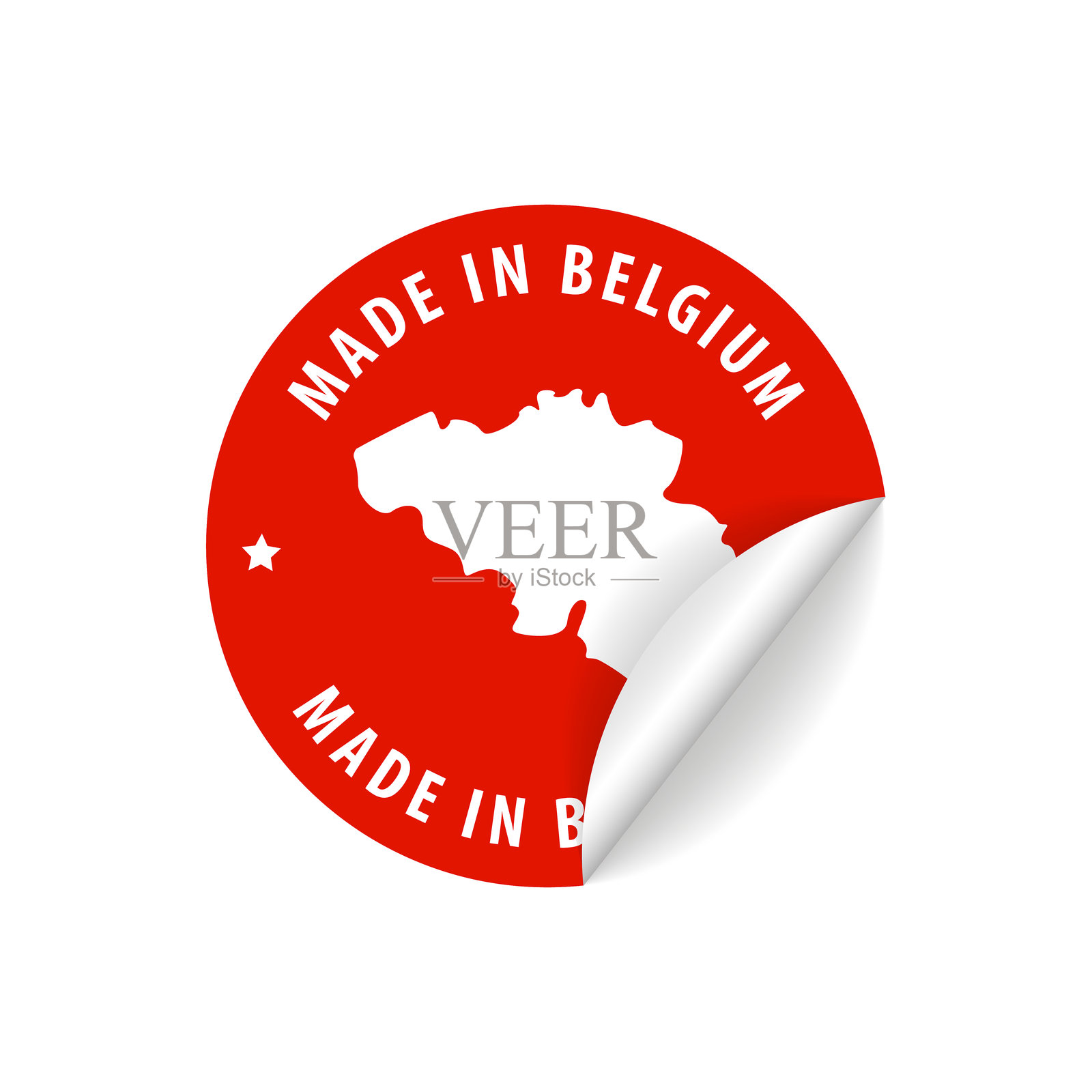 比利时制造 - 国家地图贴纸。最佳品质。原装产品。插画图片素材