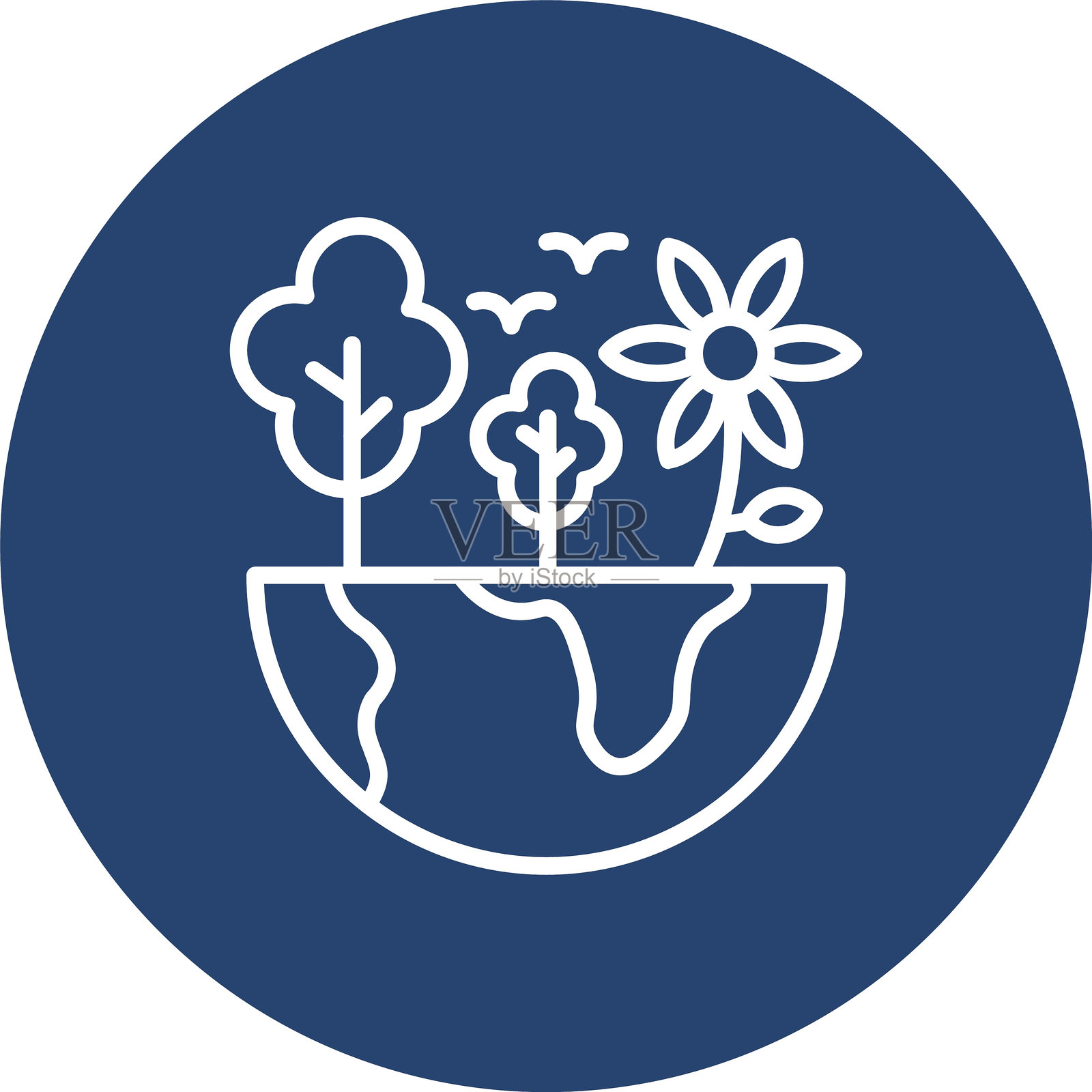 生态地球线多圈颜色插画图片素材