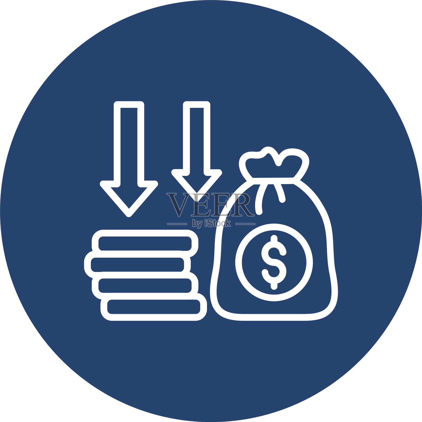 多圈彩色资金损失线插画图片素材