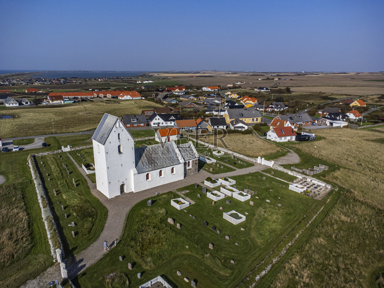 丹麦莱姆维希的费林教堂航拍照片照片摄影图片
