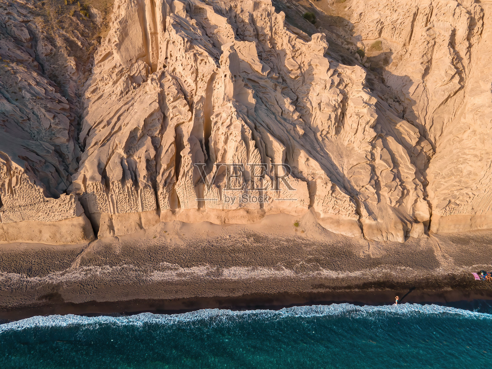 圣托里尼的奢华海滩照片摄影图片