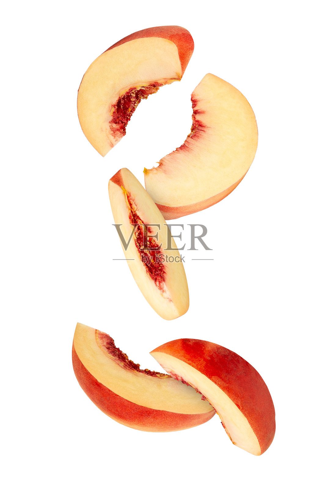 孤立在白色背景上的桃子,带有剪切路径,具有全景深效果照片摄影图片