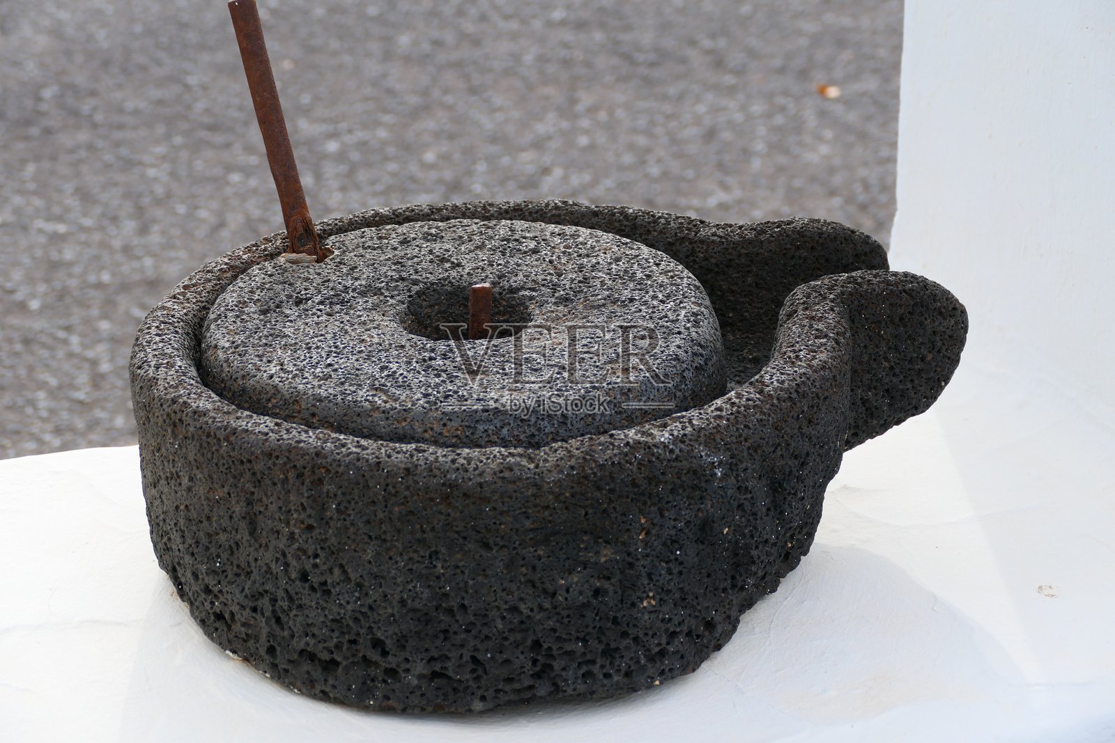 用于磨粉的磨石,兰萨罗特岛,加那利群岛照片摄影图片