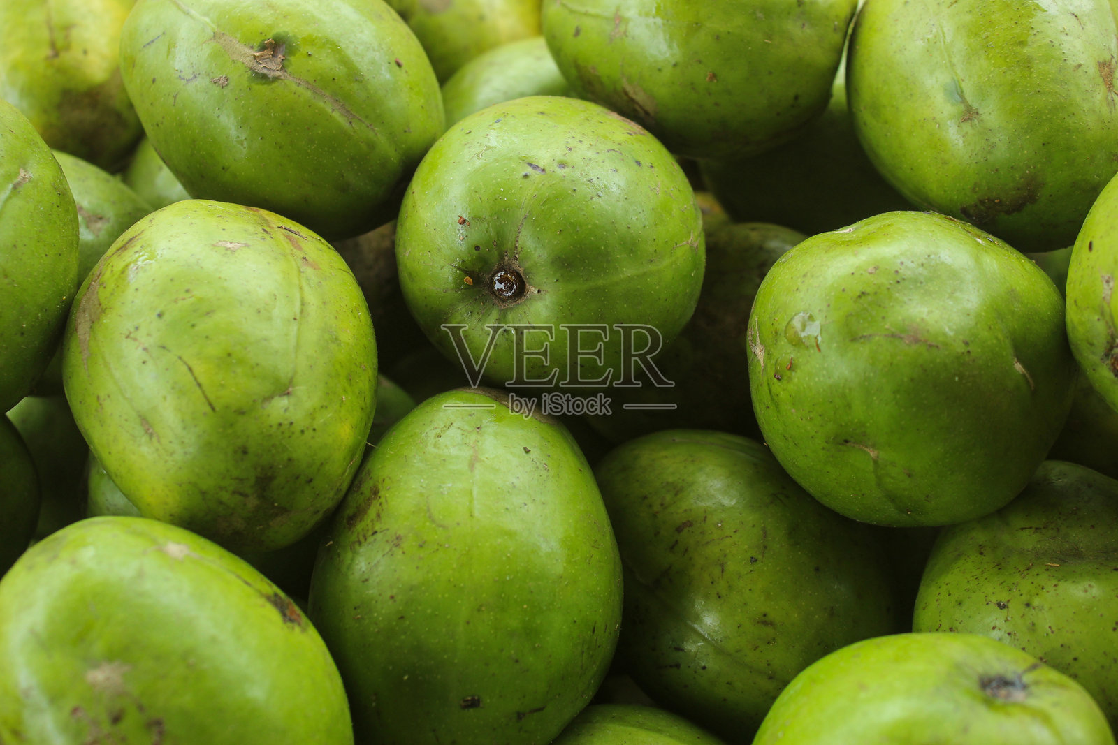 绿背景的凯多果(Spondias dulcis)照片摄影图片