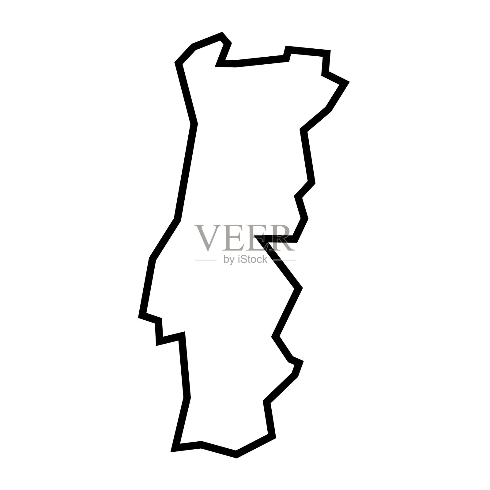 葡萄牙矢量国家地图厚边框图标插画图片素材