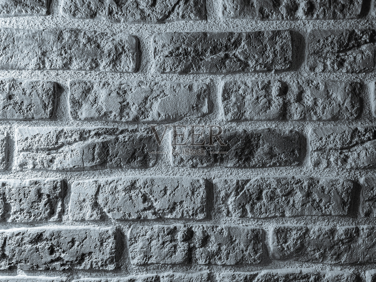 黑白老砖墙纹理。粗糙的风化砖块背景照片摄影图片