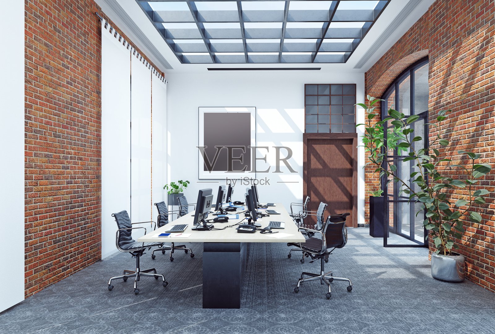 现代办公室室内设计照片摄影图片