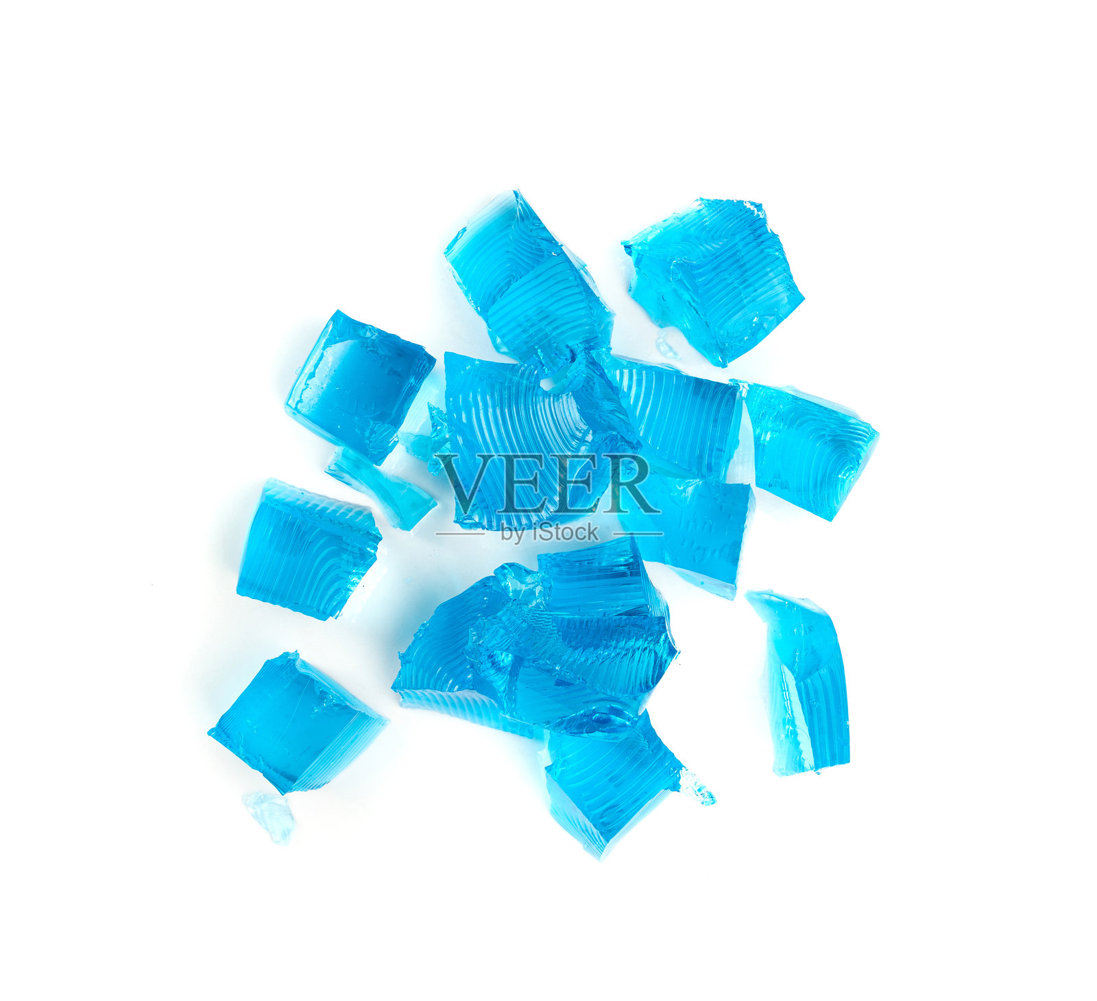 蓝莓果冻,透明的蓝色明胶甜点,水果味甜胶照片摄影图片