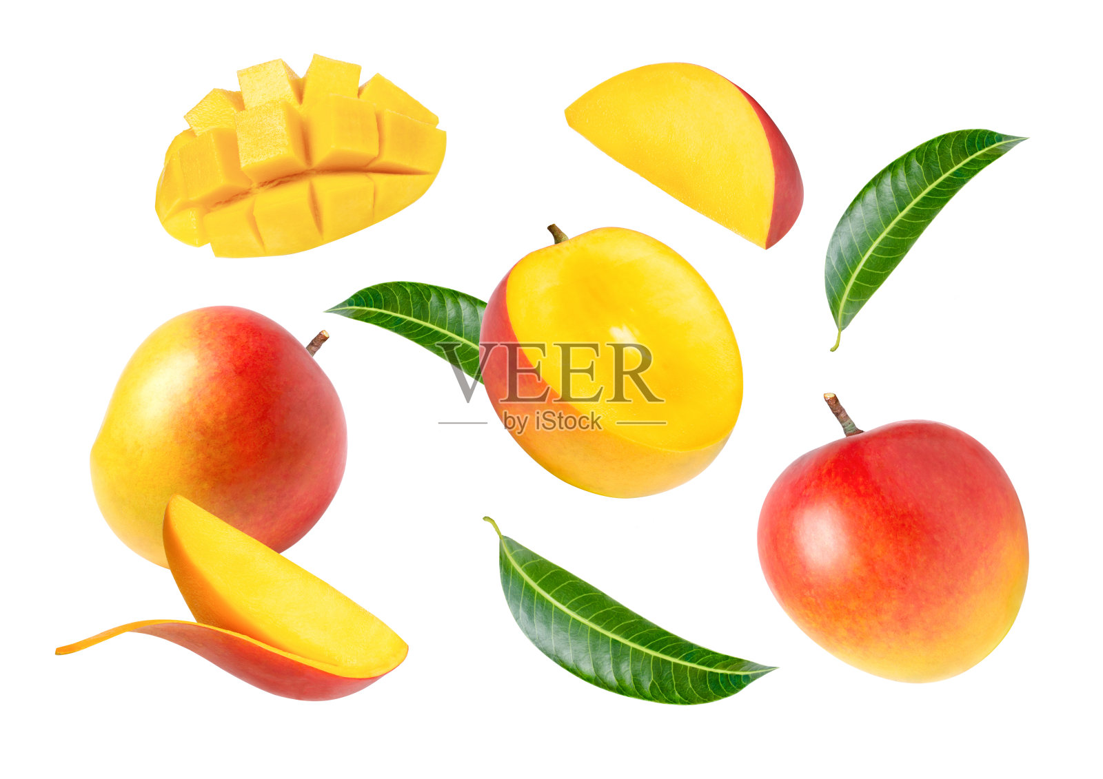 成熟的芒果水果孤立展示照片摄影图片