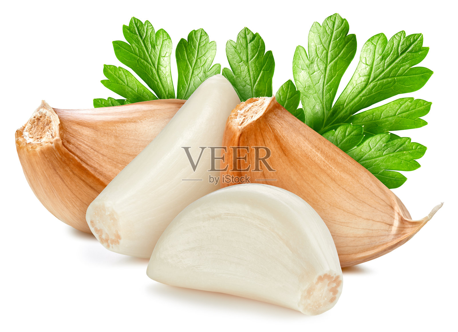 大蒜孤立在白色背景上照片摄影图片