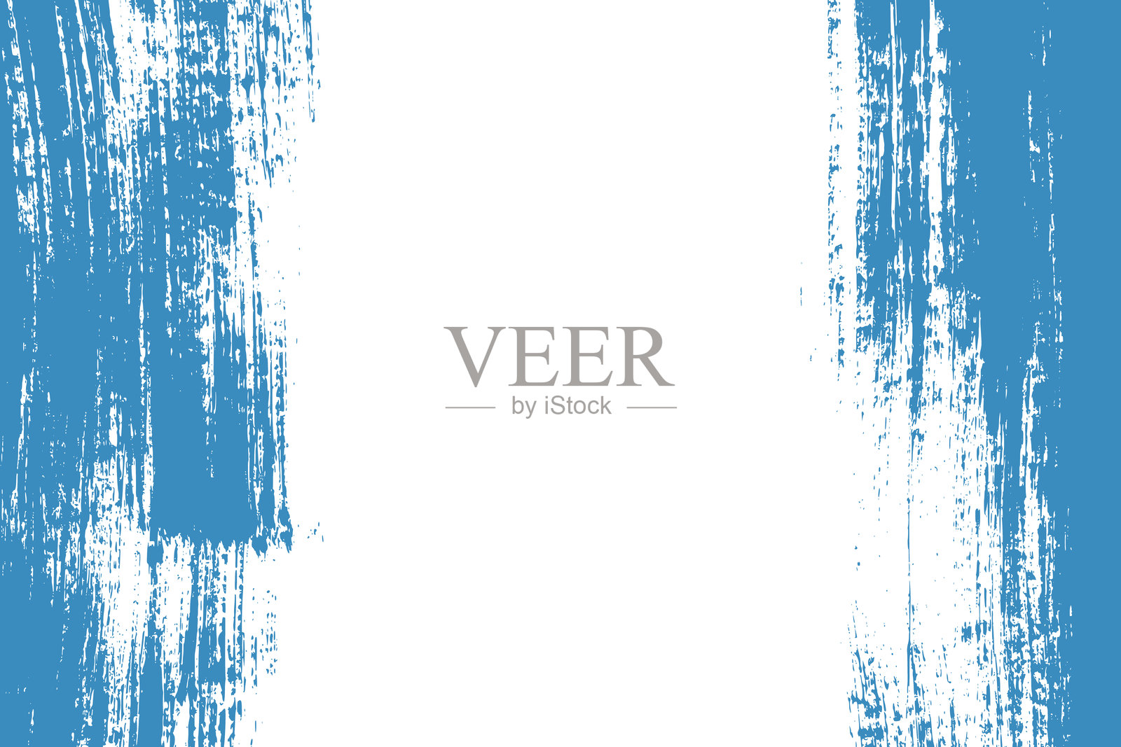 蓝色磨损的纹理背景,带有大艺术笔触。手绘的大胆笔刷背景,适用于复古封面、广告、横幅、海报,中央留有空白区域。插画图片素材