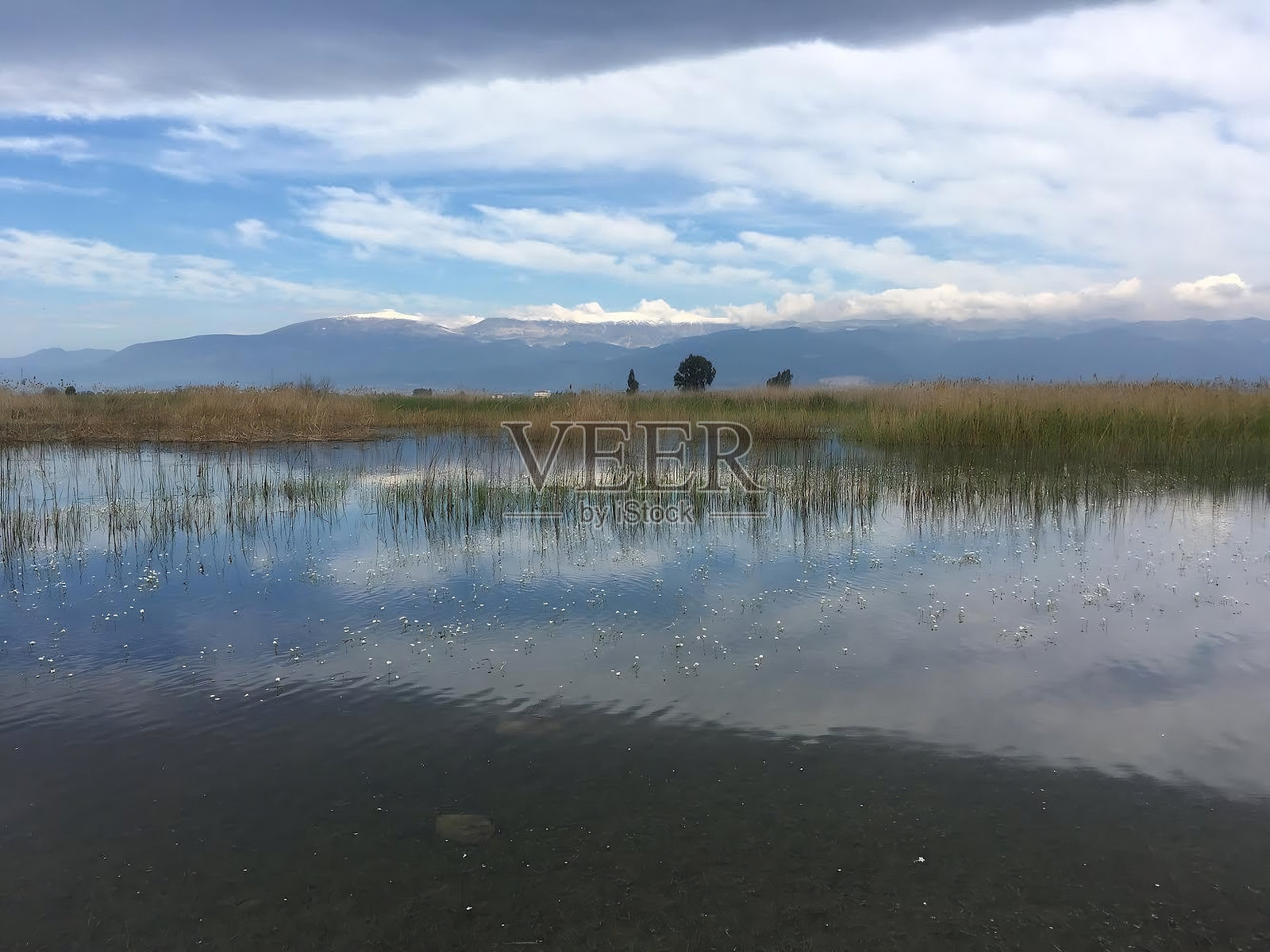 Kırıkhan Gölbaşı湿地的宁静倒影照片摄影图片