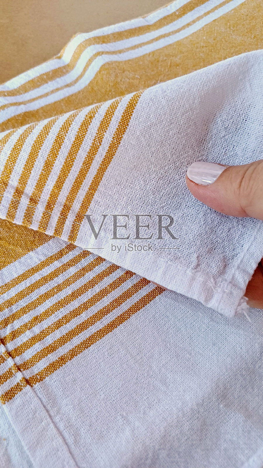 布餐巾。厨房毛巾。照片摄影图片